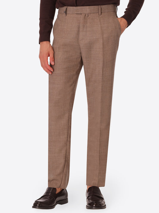 York Tiziano Dove Grey 100% Virgin Wool Trousers - Model Front View