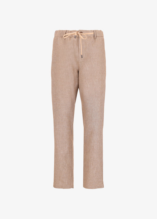 32" Pantalone Relax Certo in Tessuto Misto Lino