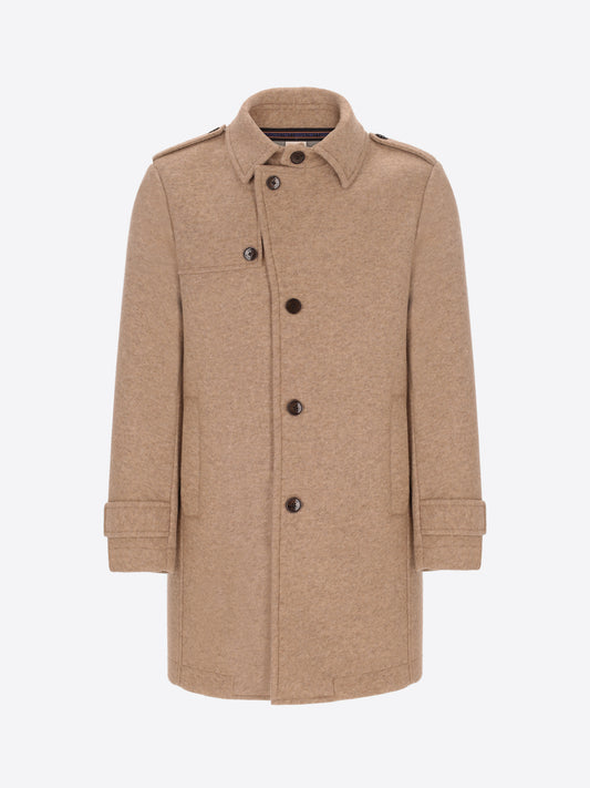 Boiled-Wool Trench Coat Carlos