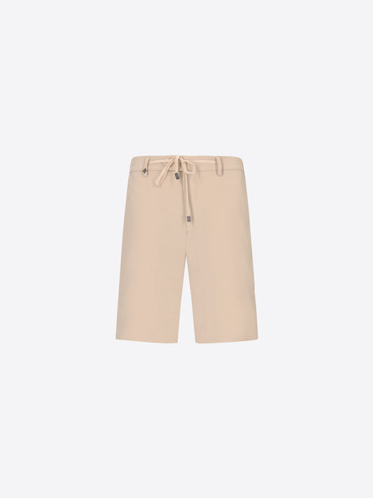 High-Perform12 Bermuda Leccio In Raised-Stripe Technical Stretch Fabric