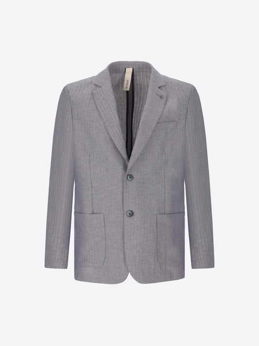 Jacket Trifoglio In Herringbone Pattern Lightweight Fabric
