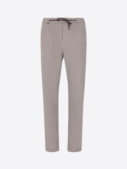 York Trousers Prezzemolo In Technical Jersey Gauze Texture Print Fabric