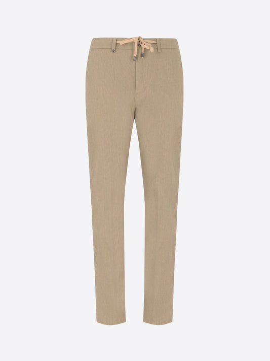 Pantalone York Ginseng In Tessuto Super Stretch A Puntino In Rilievo