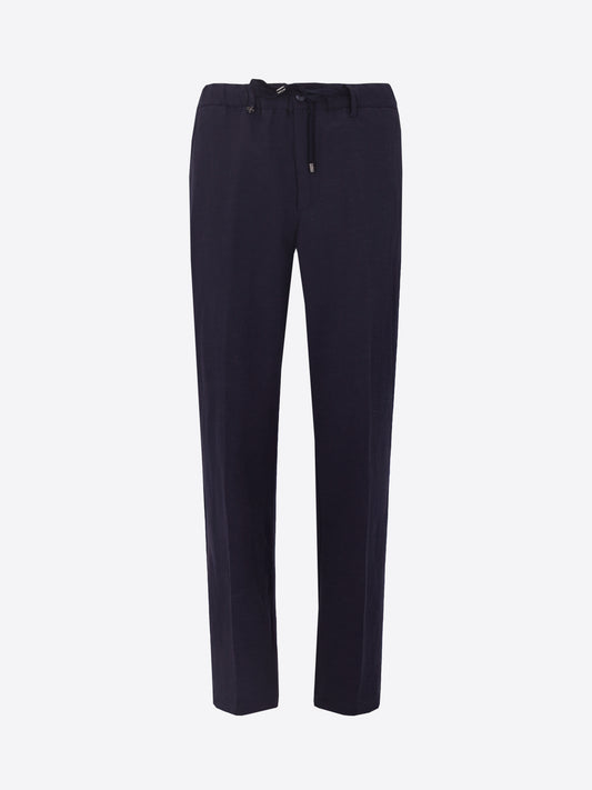 Pantalone Relax Alloro In Tessuto Leggero Misto Lino Viscosa