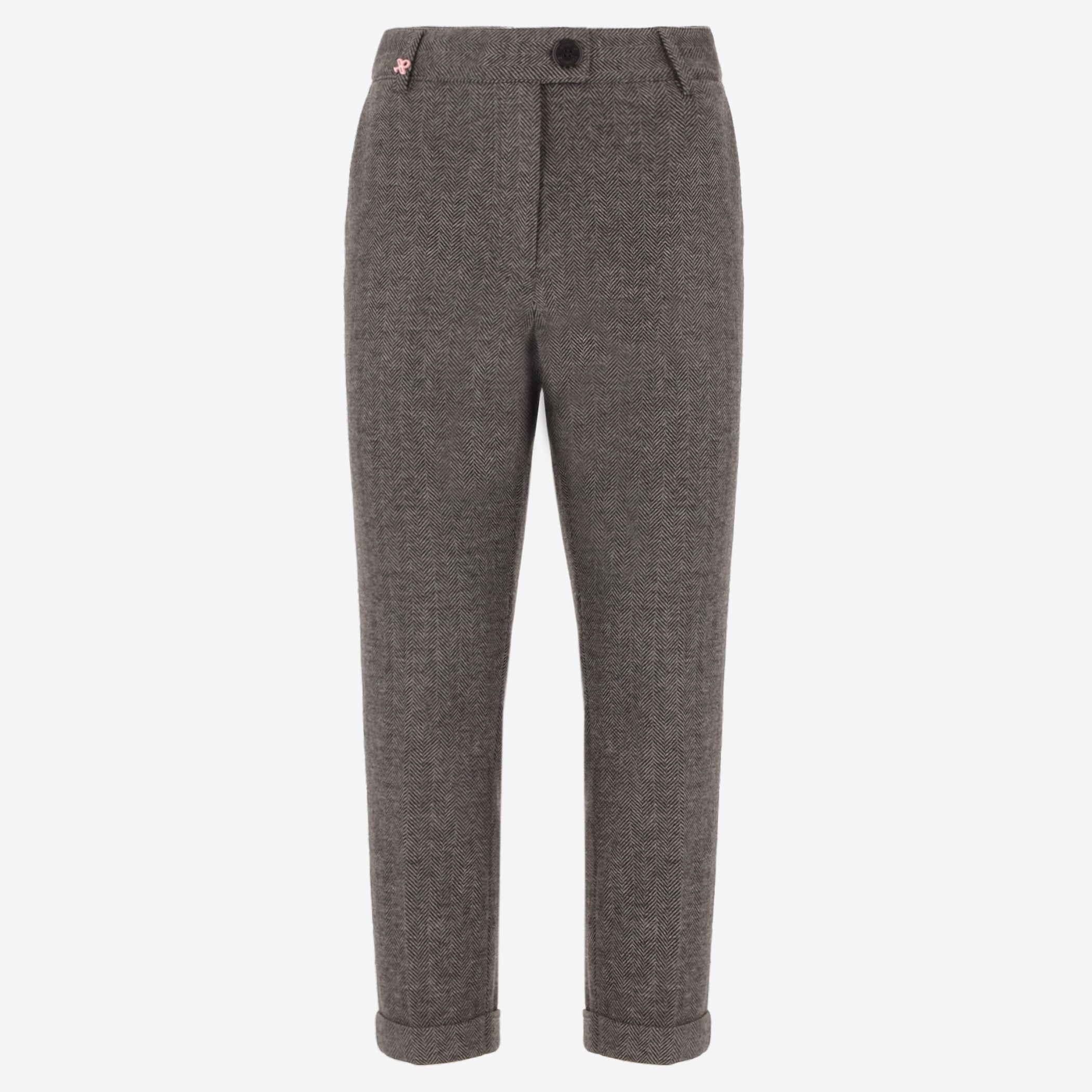 Cigarette Trousers in Super Comfort Jersey with Resca Pattern Herrin - Woman