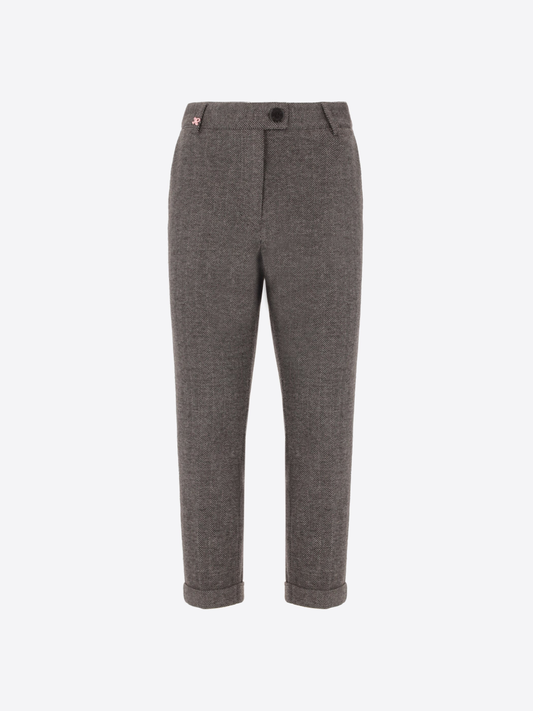 Cigarette Trousers in Super Comfort Jersey with Resca Pattern Herrin - Woman