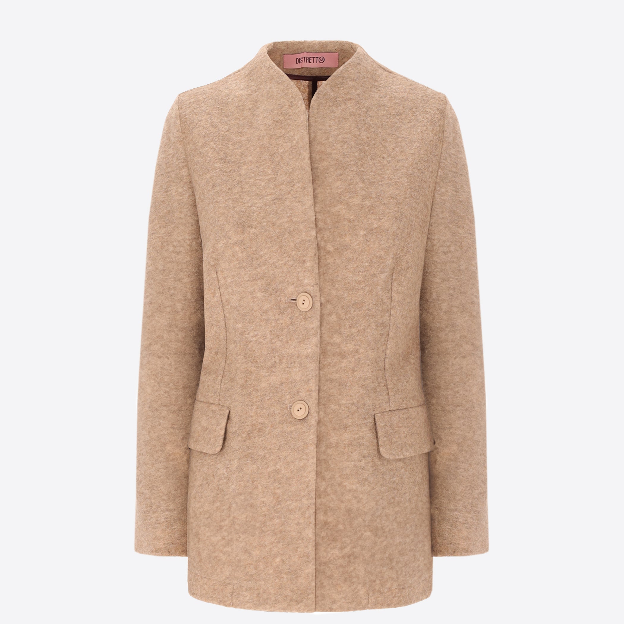 Coreana Jacket in Solid and Melange Wool-Blend Fabric Isaia - Woman