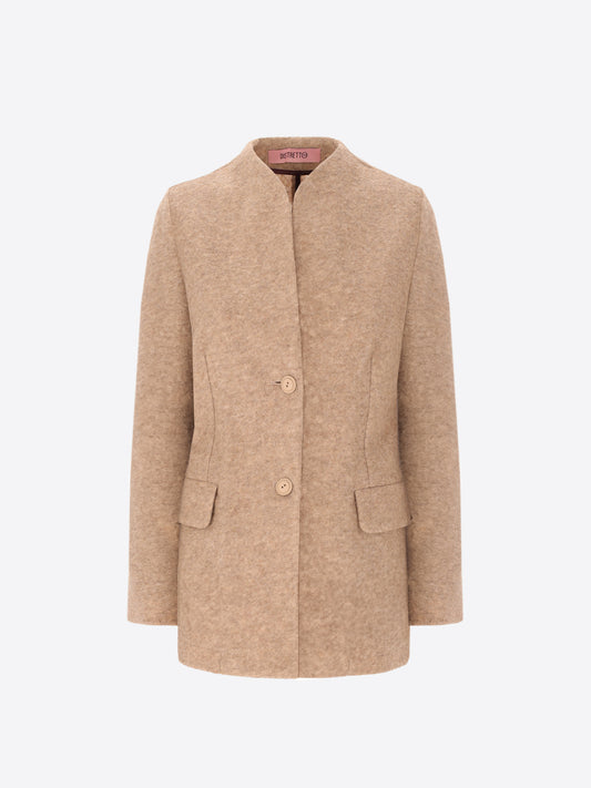 Coreana Jacket in Solid and Melange Wool-Blend Fabric Isaia - Woman