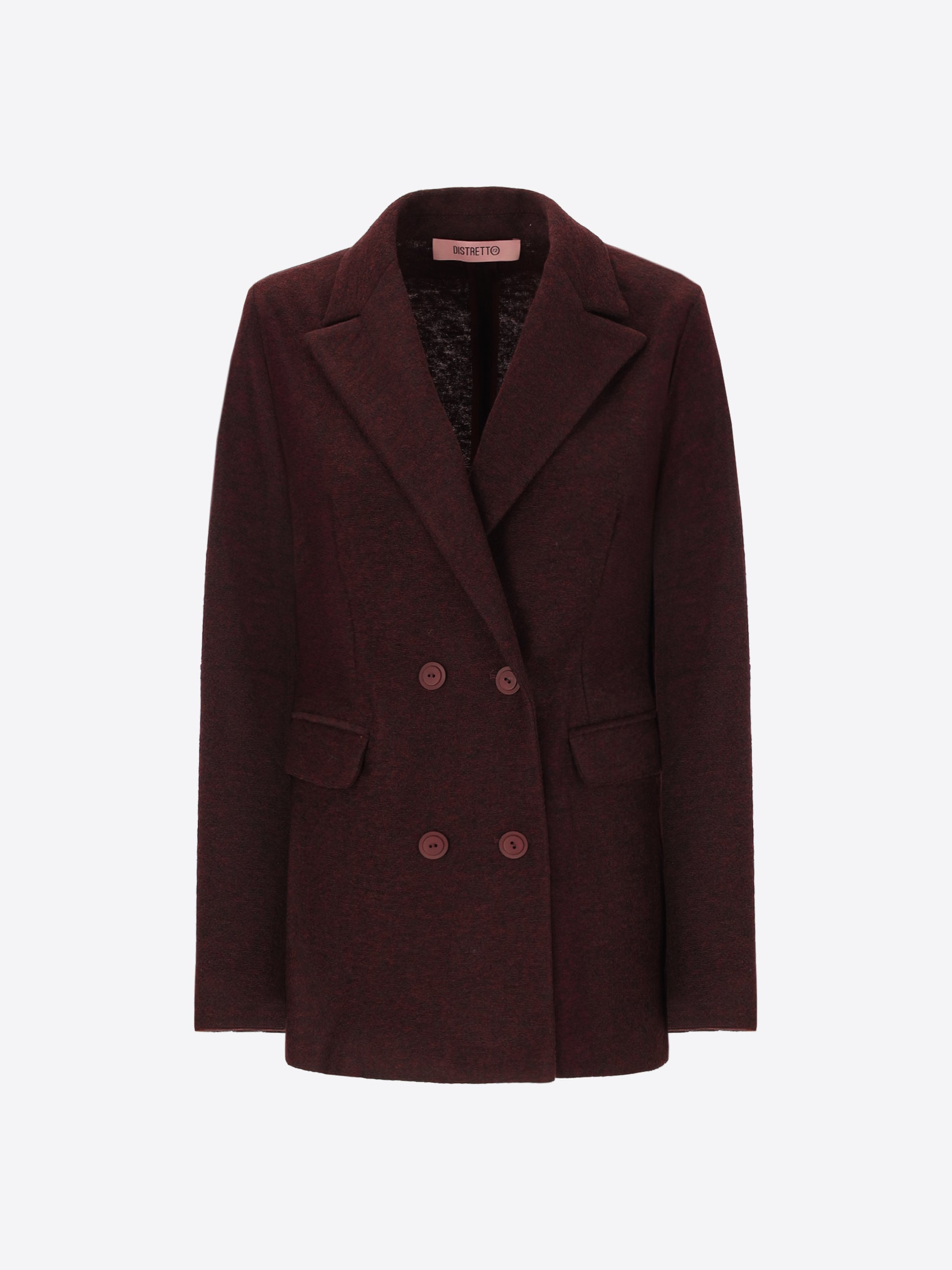 Double Breasted Jacket in Solid and Melange Wool-Blend Fabric Isaia - Woman
