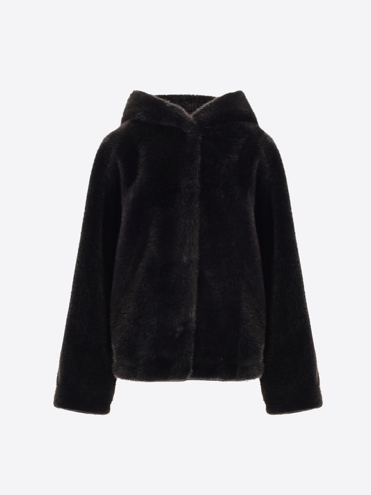Salford Kapuzen-Bomber aus Eco-Fur Stoff - Woman