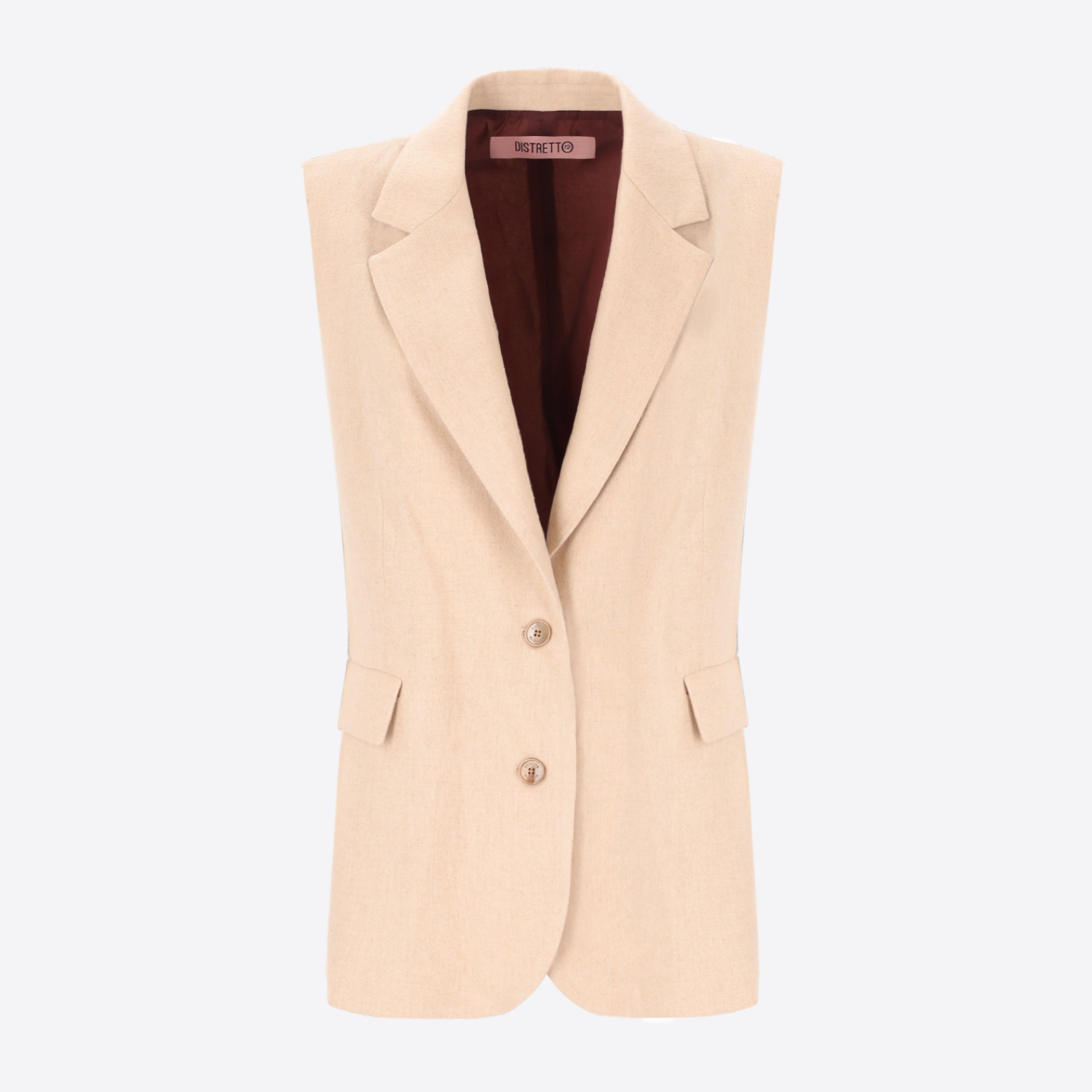 Vest in Wool-Blend Flannel Melange Castle - Woman