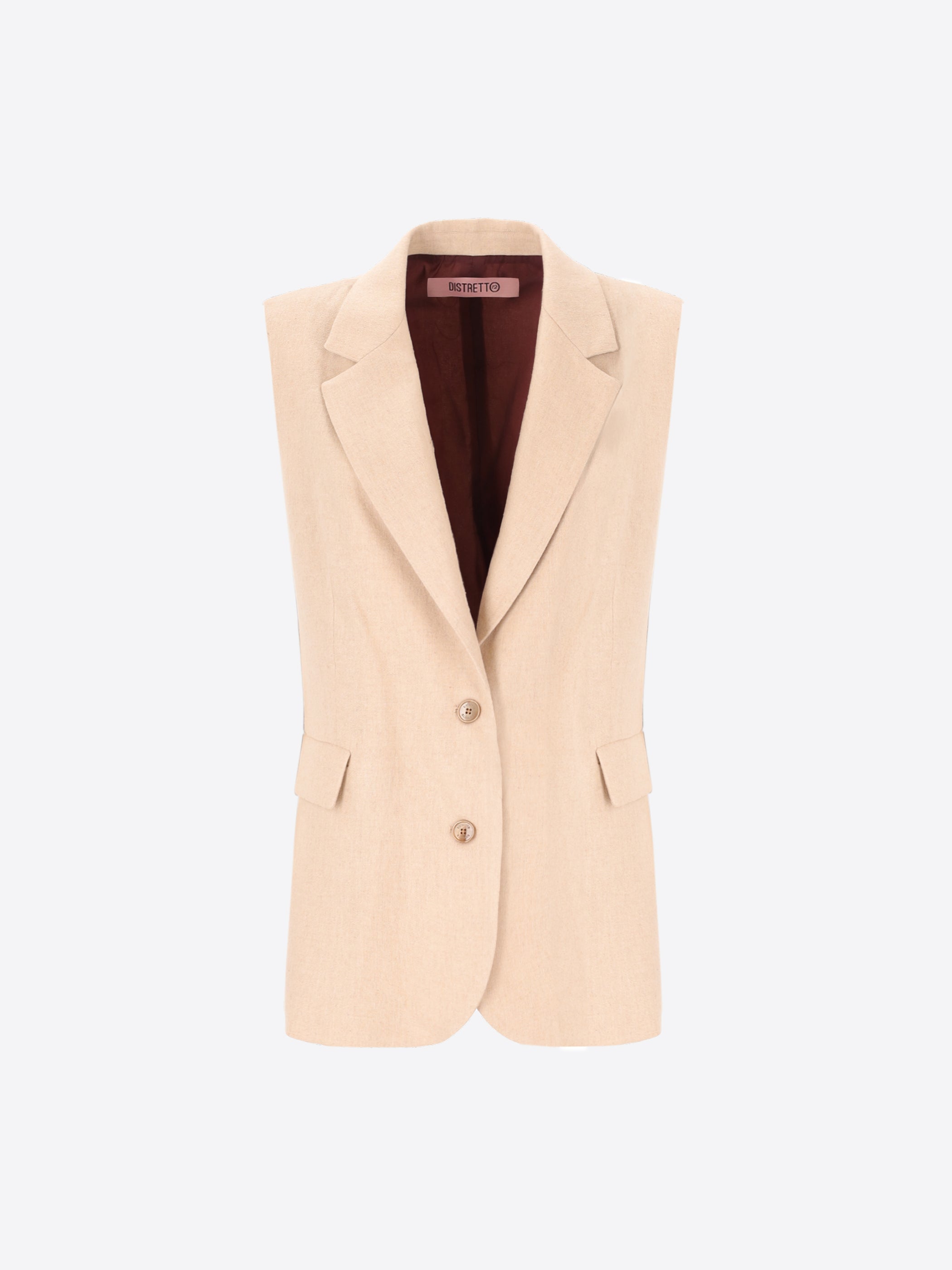 Vest in Wool-Blend Flannel Melange Castle - Woman