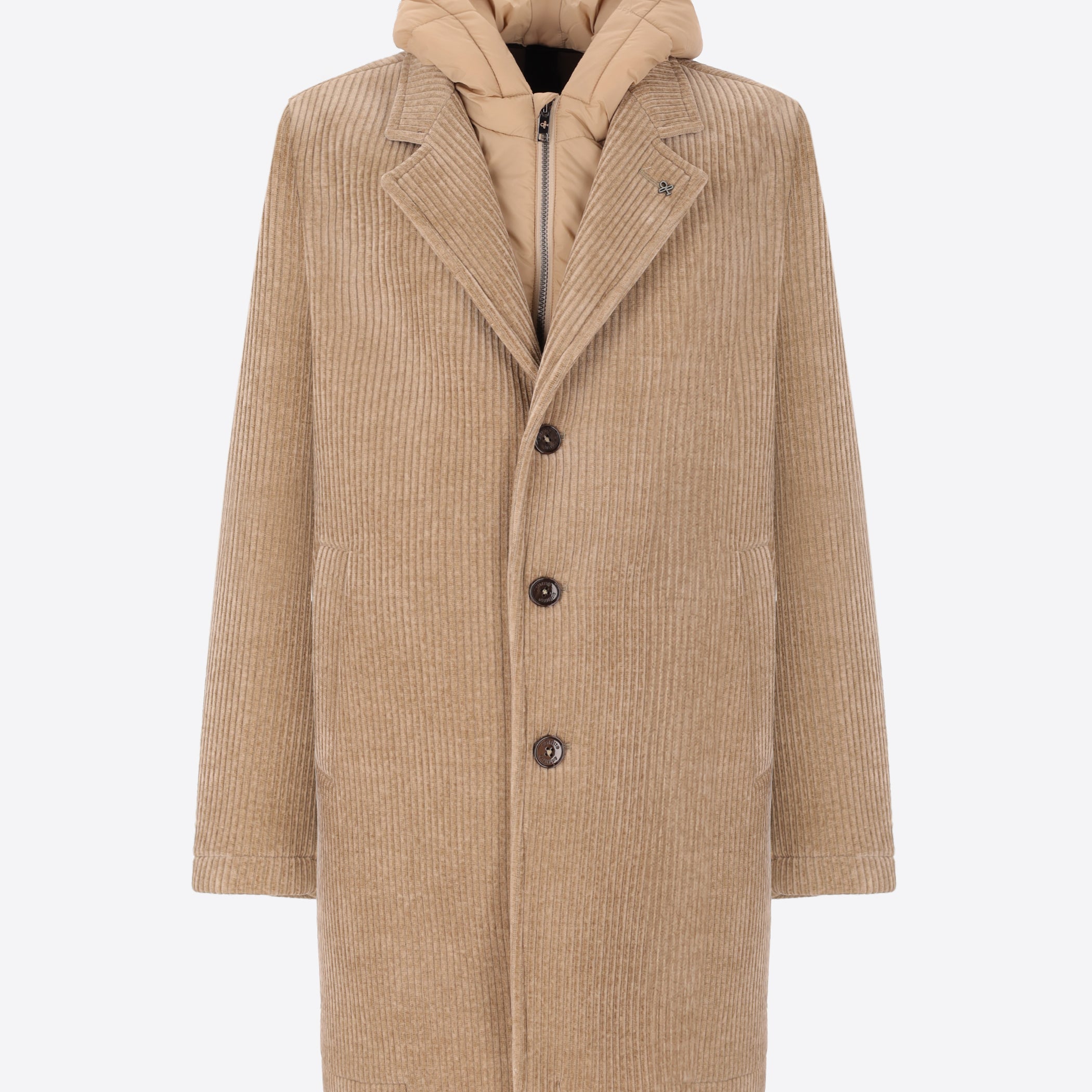 French Rib Corduroy Coat With Detachable Hood Alba