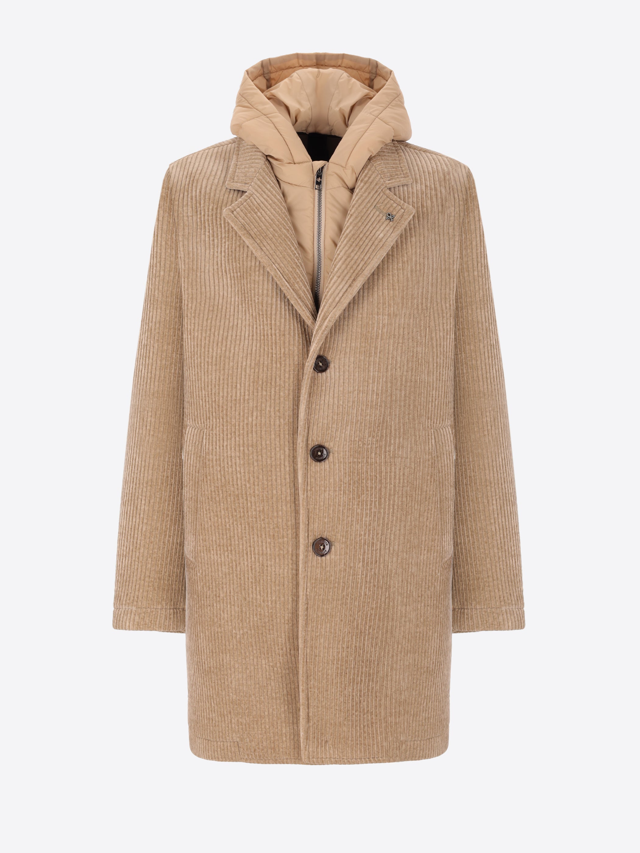 French Rib Corduroy Coat With Detachable Hood Alba