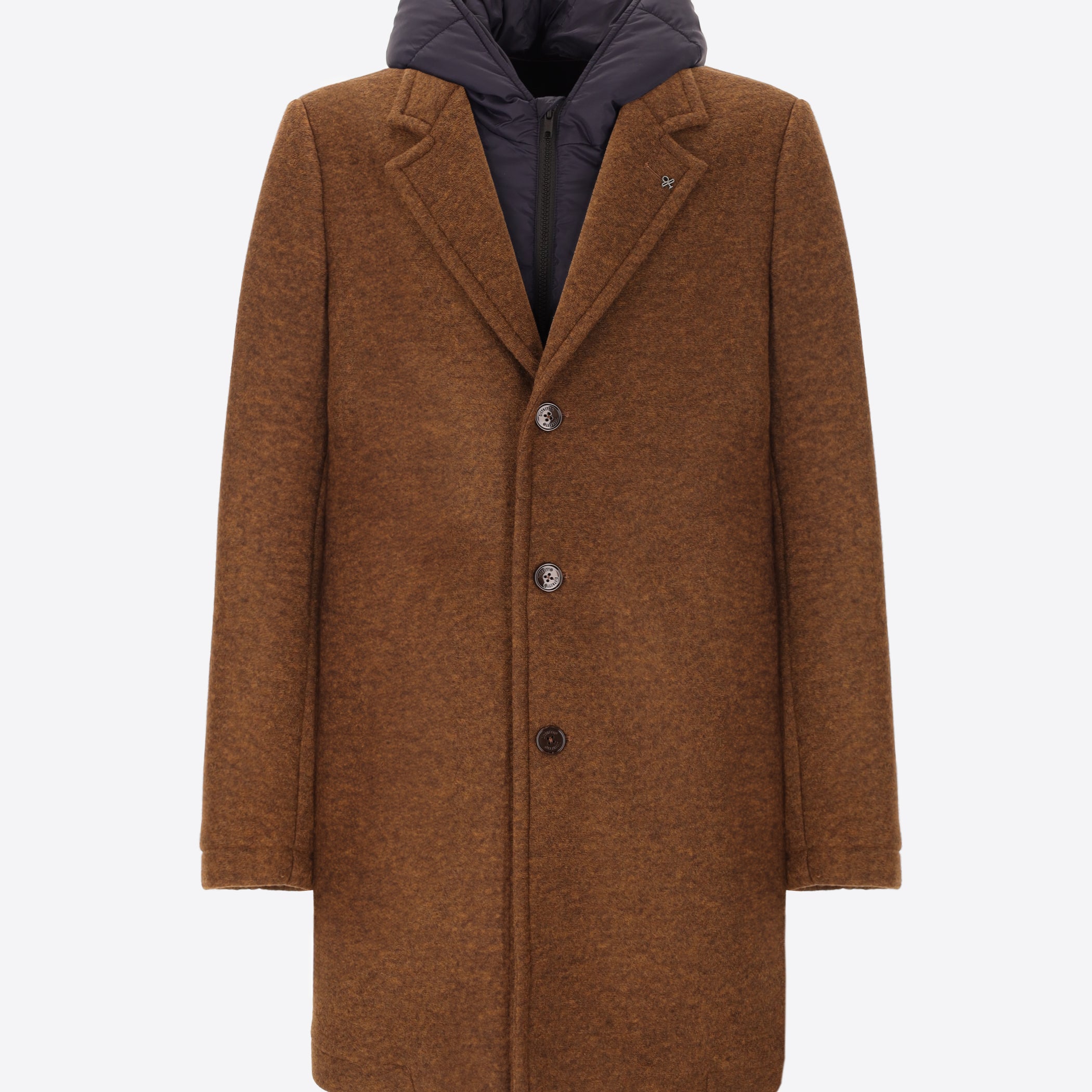 Cappotto Carlos In Lana Cotta Accoppiata Con Cappuccio Staccabile