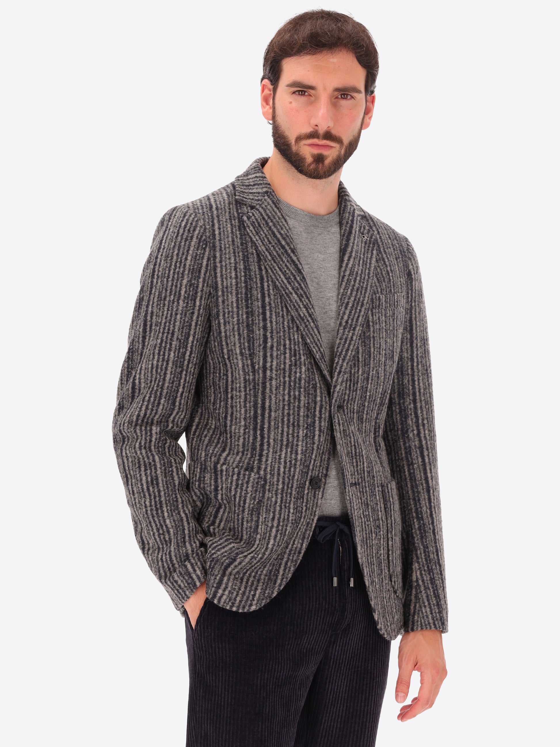 Multi-Striped Wool Blend Jacket Bradford