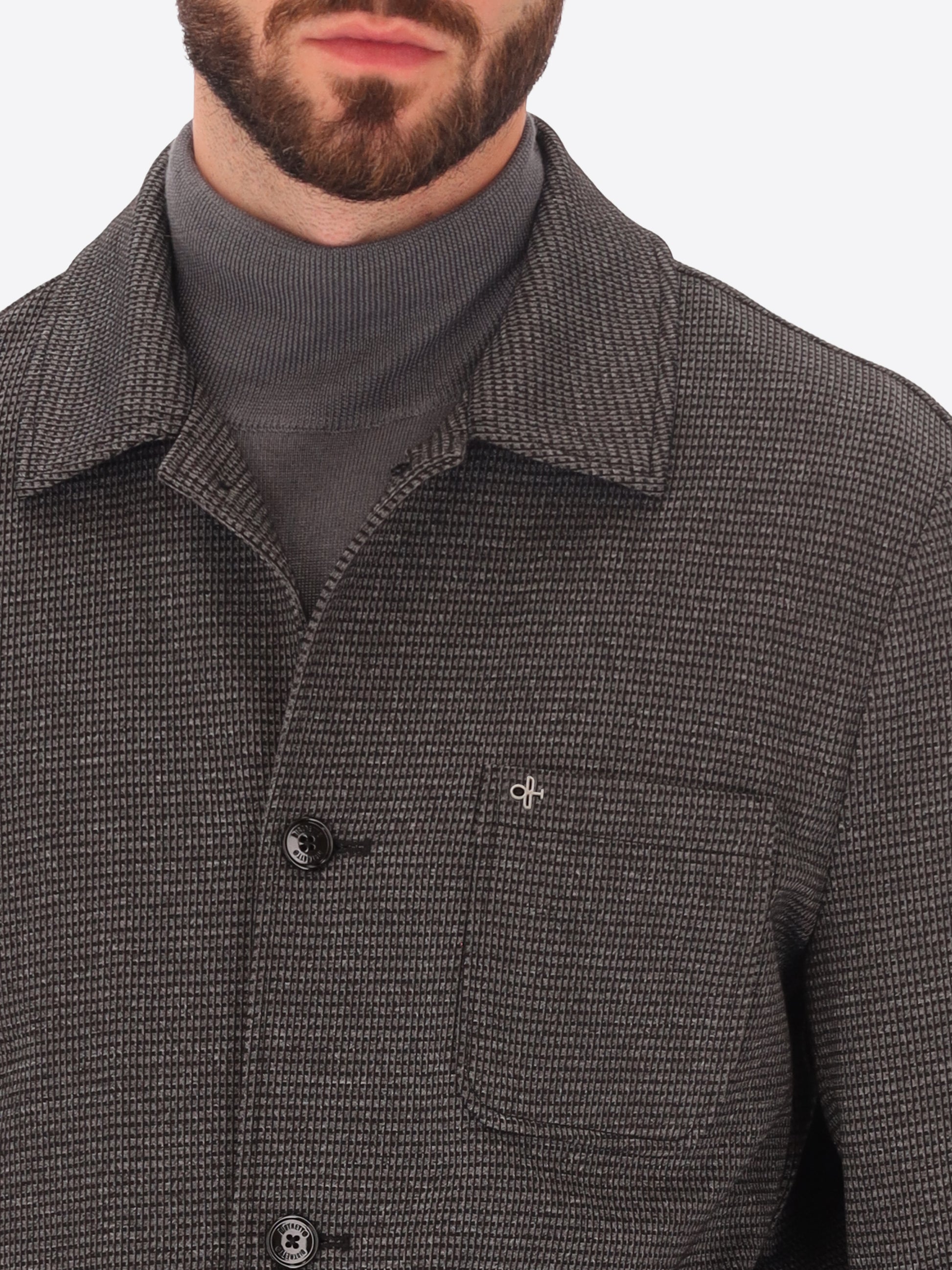 Micro-Patterned Jersey Shirt Jacket Canterbury