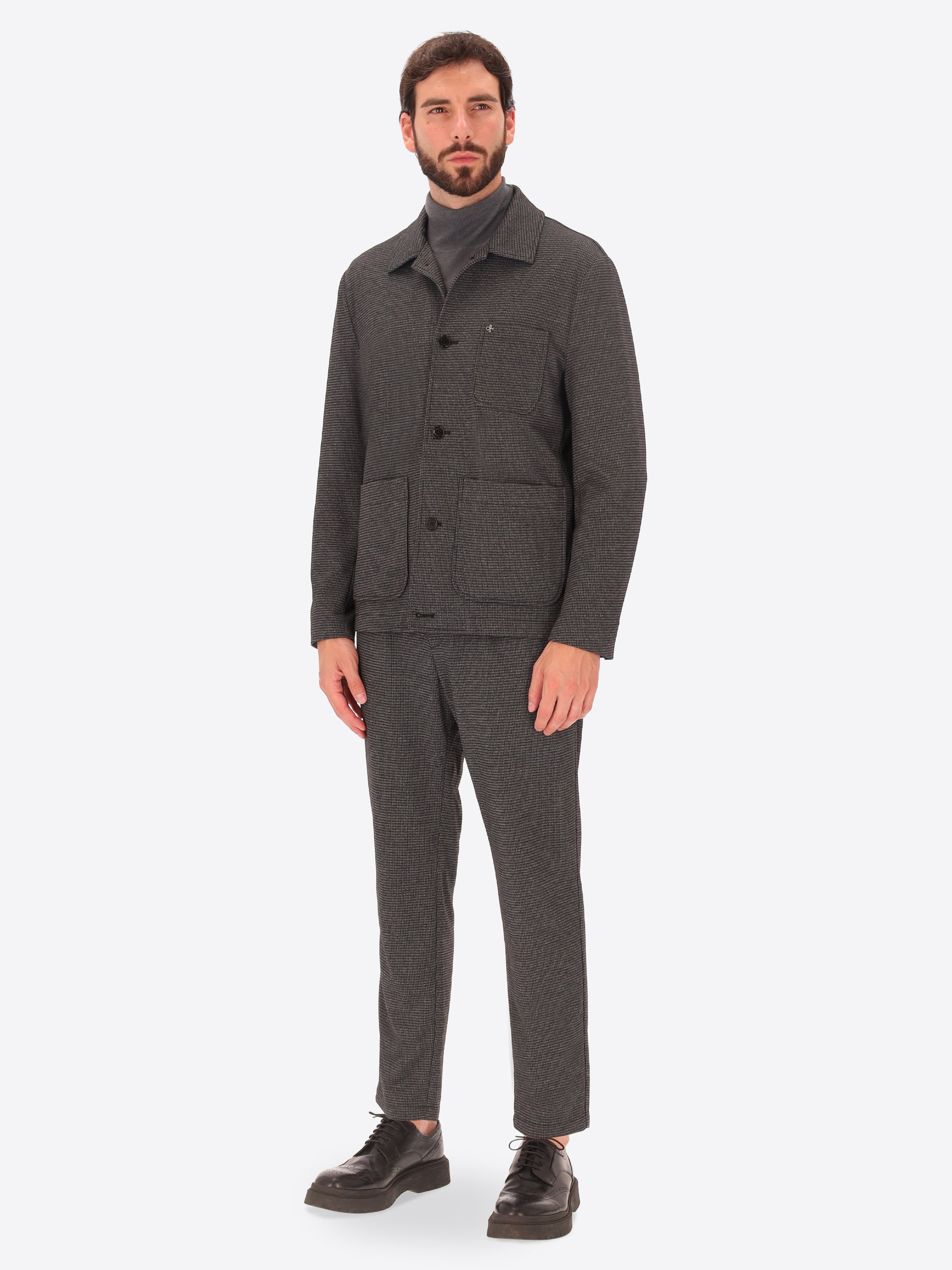 Micro-Patterned Jersey Shirt Jacket Canterbury