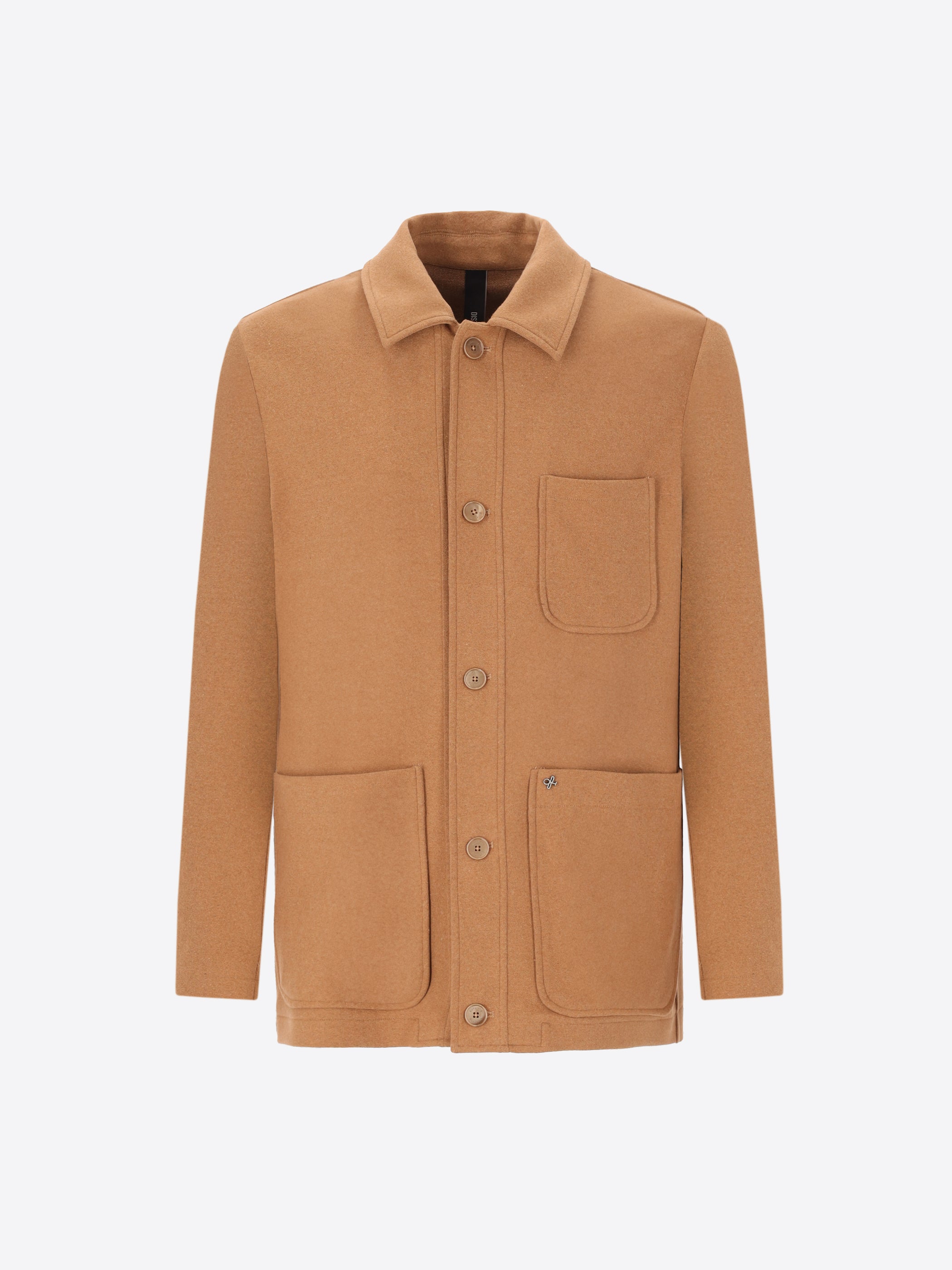 Stretch Panel Fabric Shirt Jacket Feel