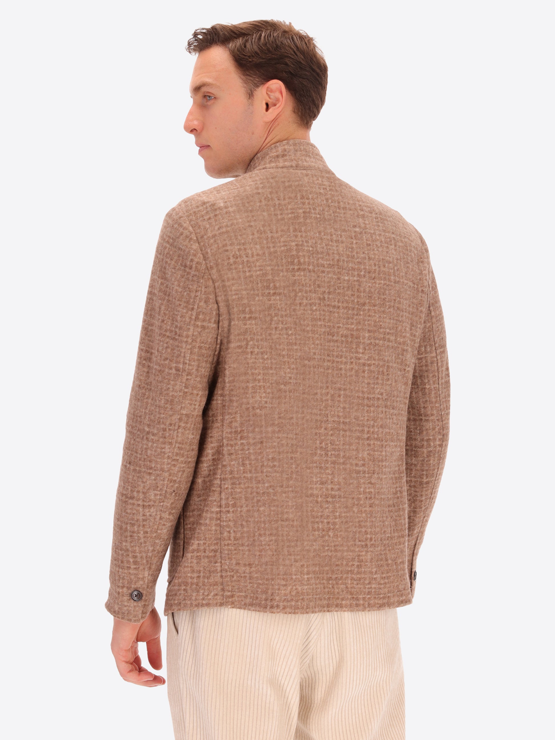 Melange Faux Solid Wool Blend Coreana Jacket Bristol