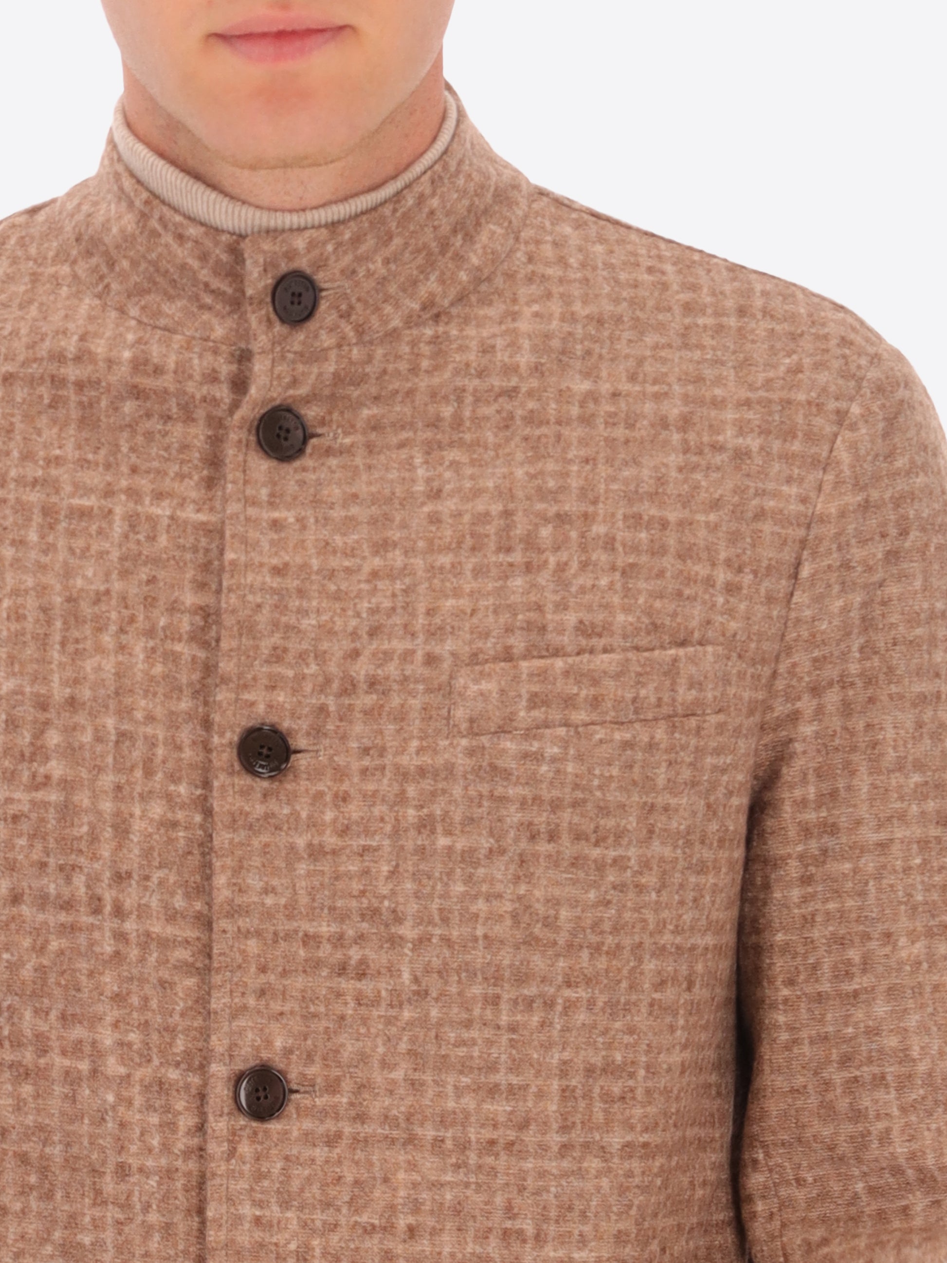 Melange Faux Solid Wool Blend Coreana Jacket Bristol