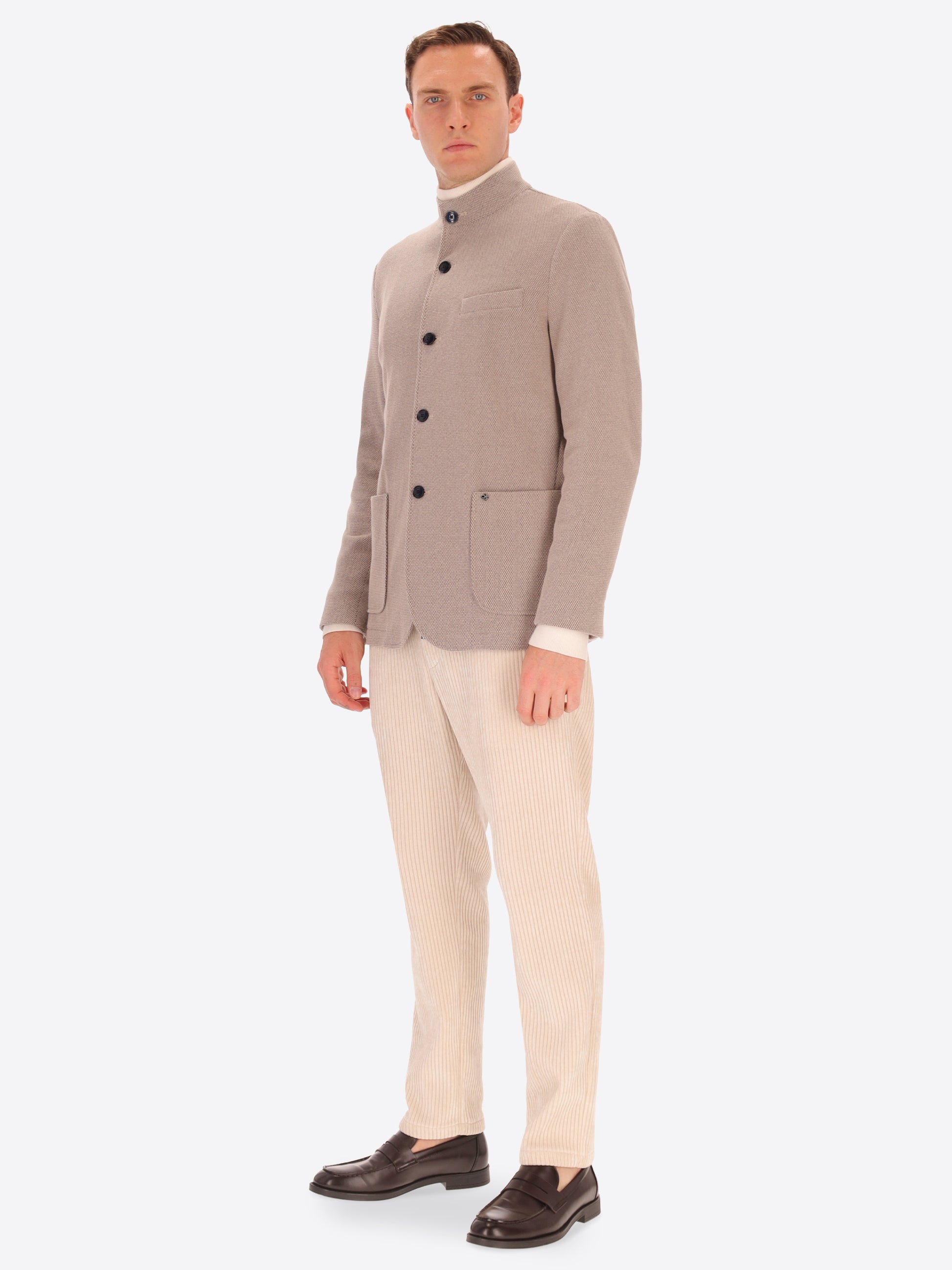 Dot Textured Warm-Touch Comfort Coreana Jacket Bescar