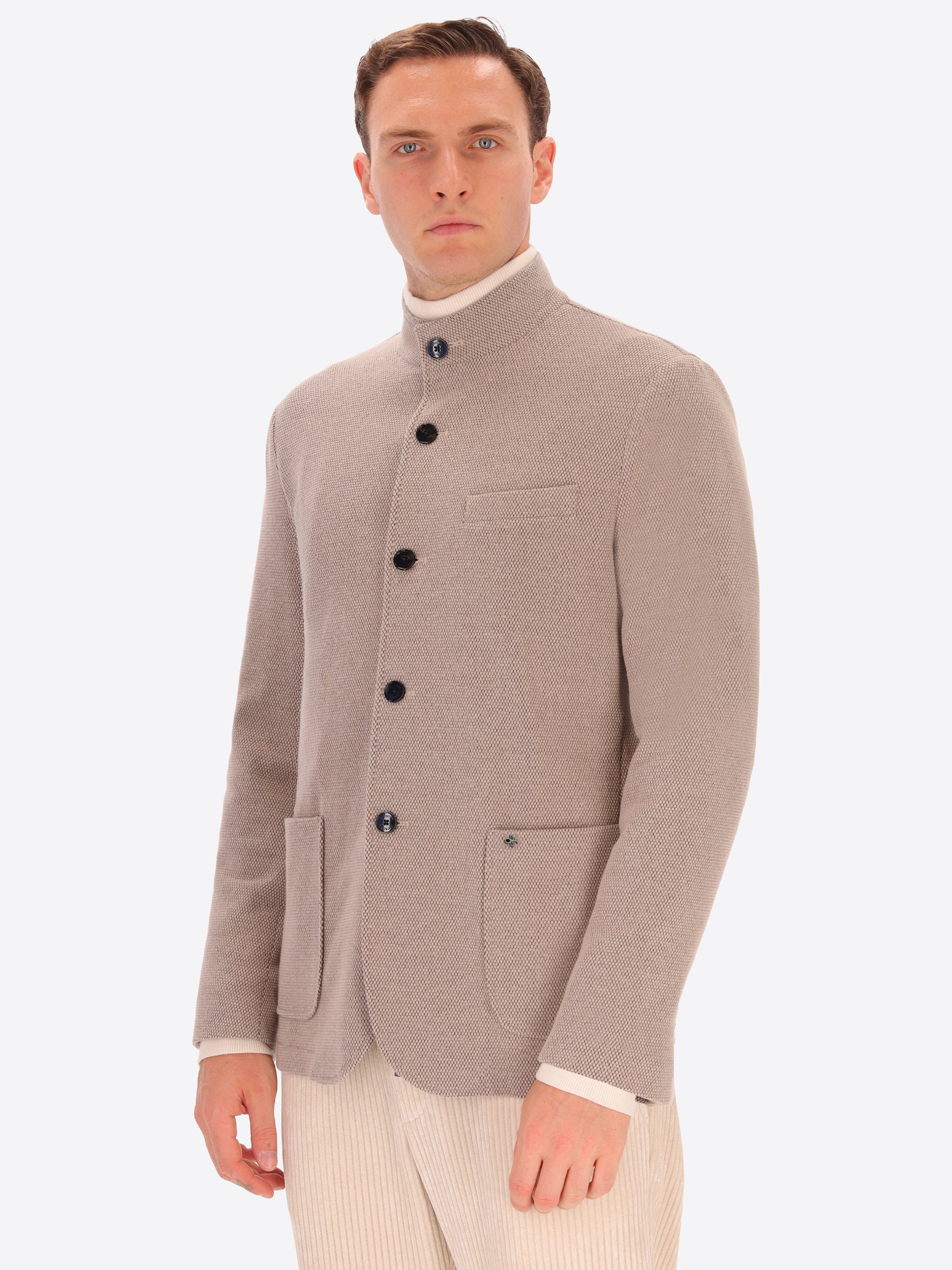 Dot Textured Warm-Touch Comfort Coreana Jacket Bescar