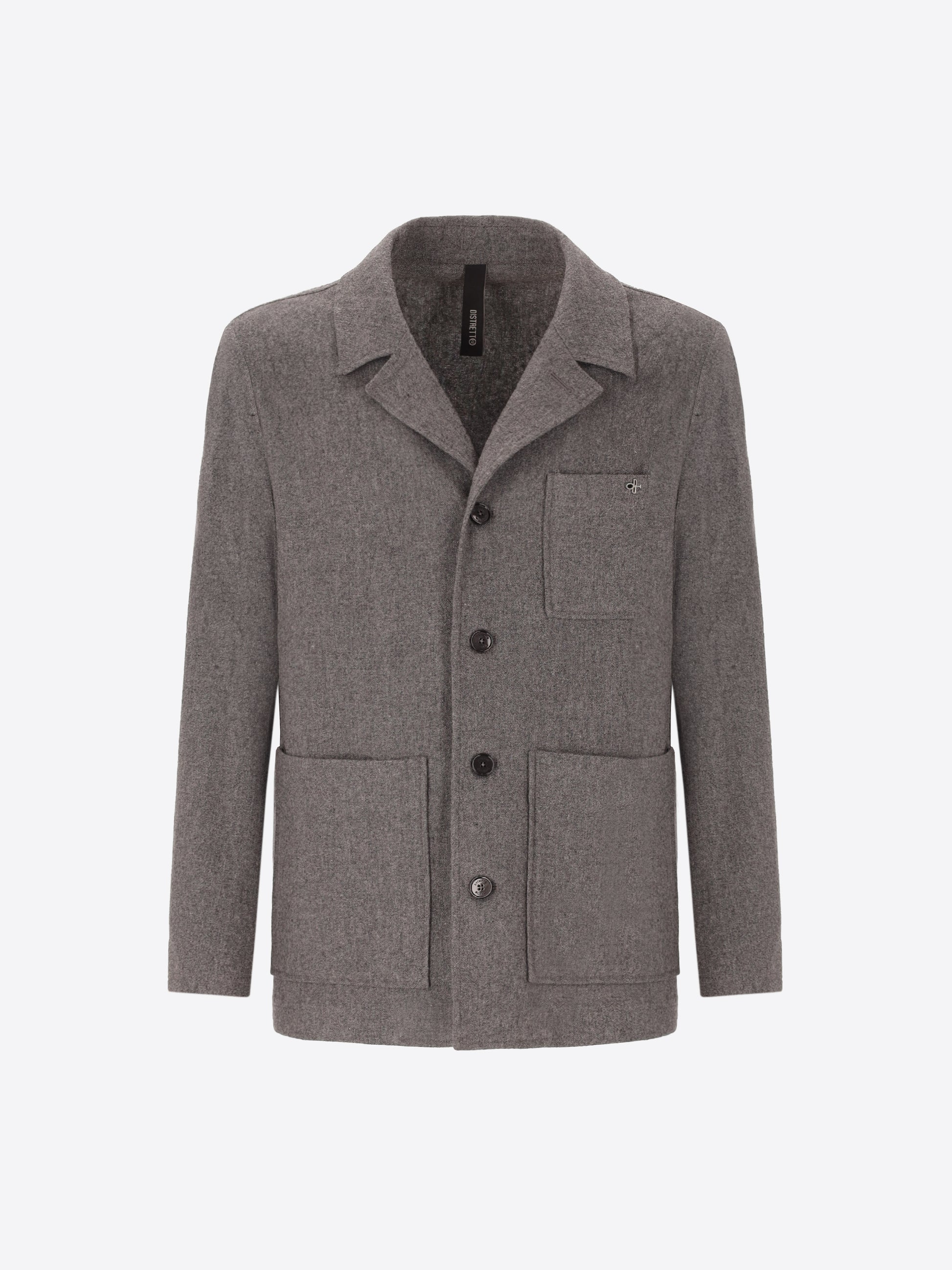 Mélange Wool Blend Flannel Worker Jacket Castle