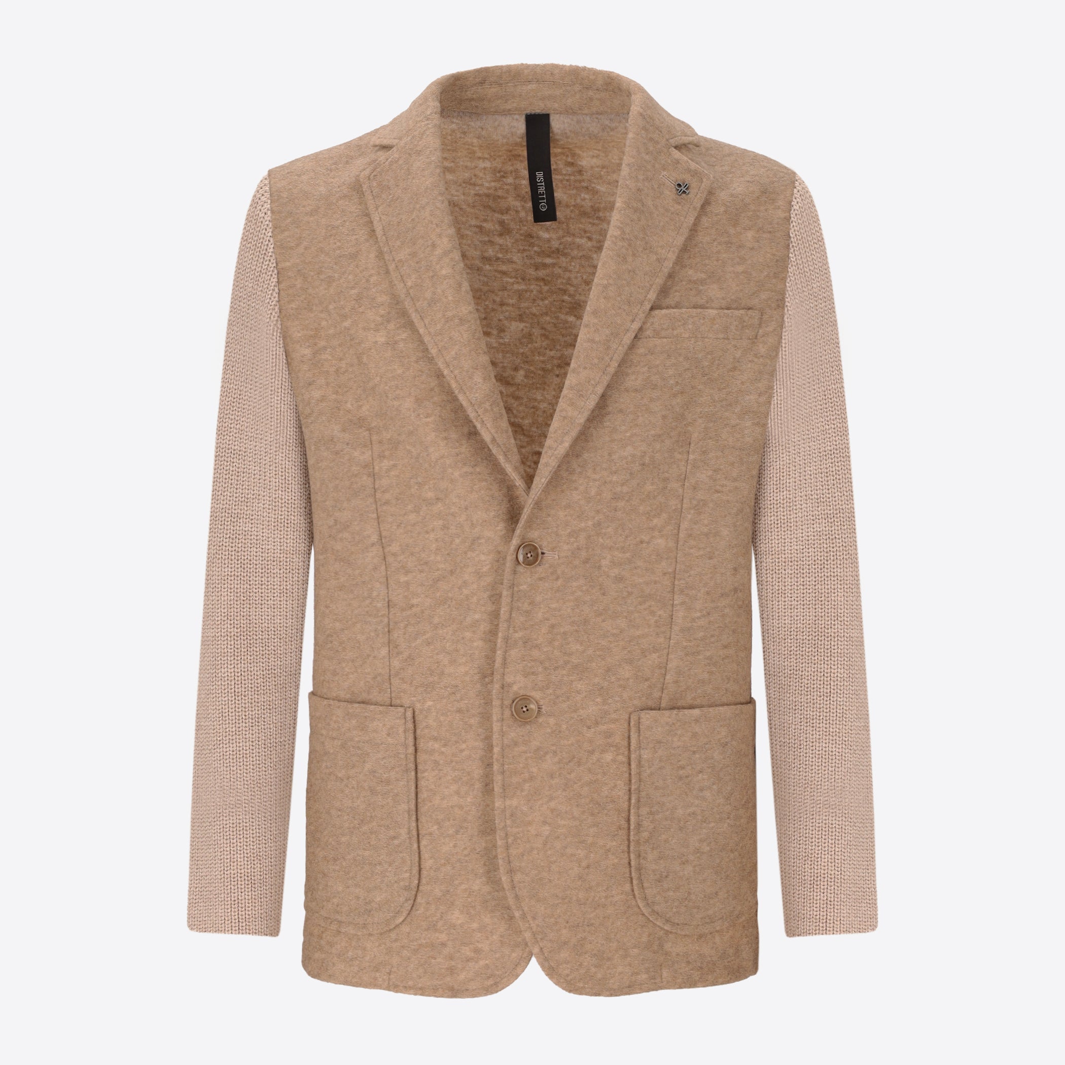 Wool Blend Knitted-Sleeves Jacket Regent