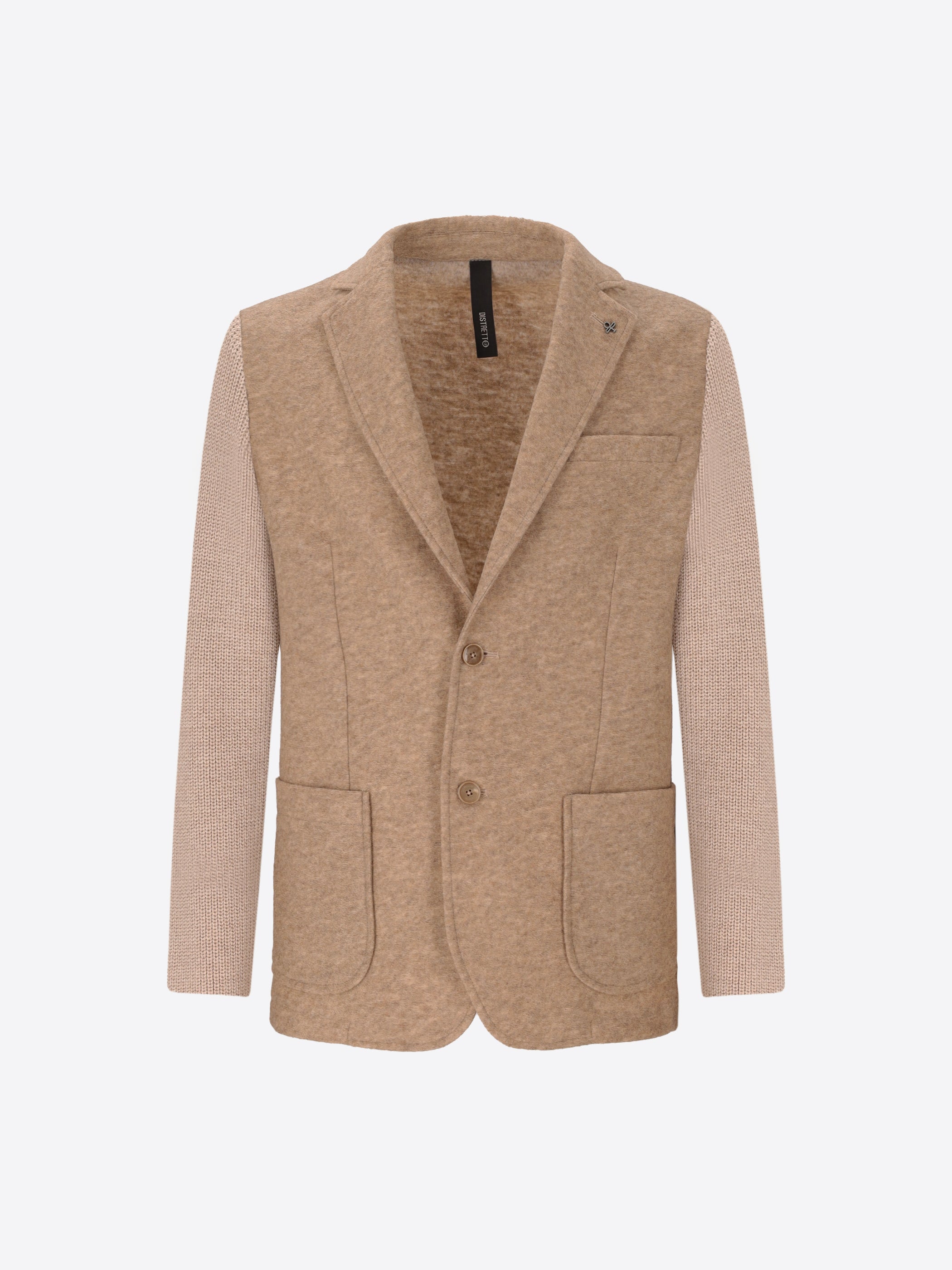 Wool Blend Knitted-Sleeves Jacket Regent