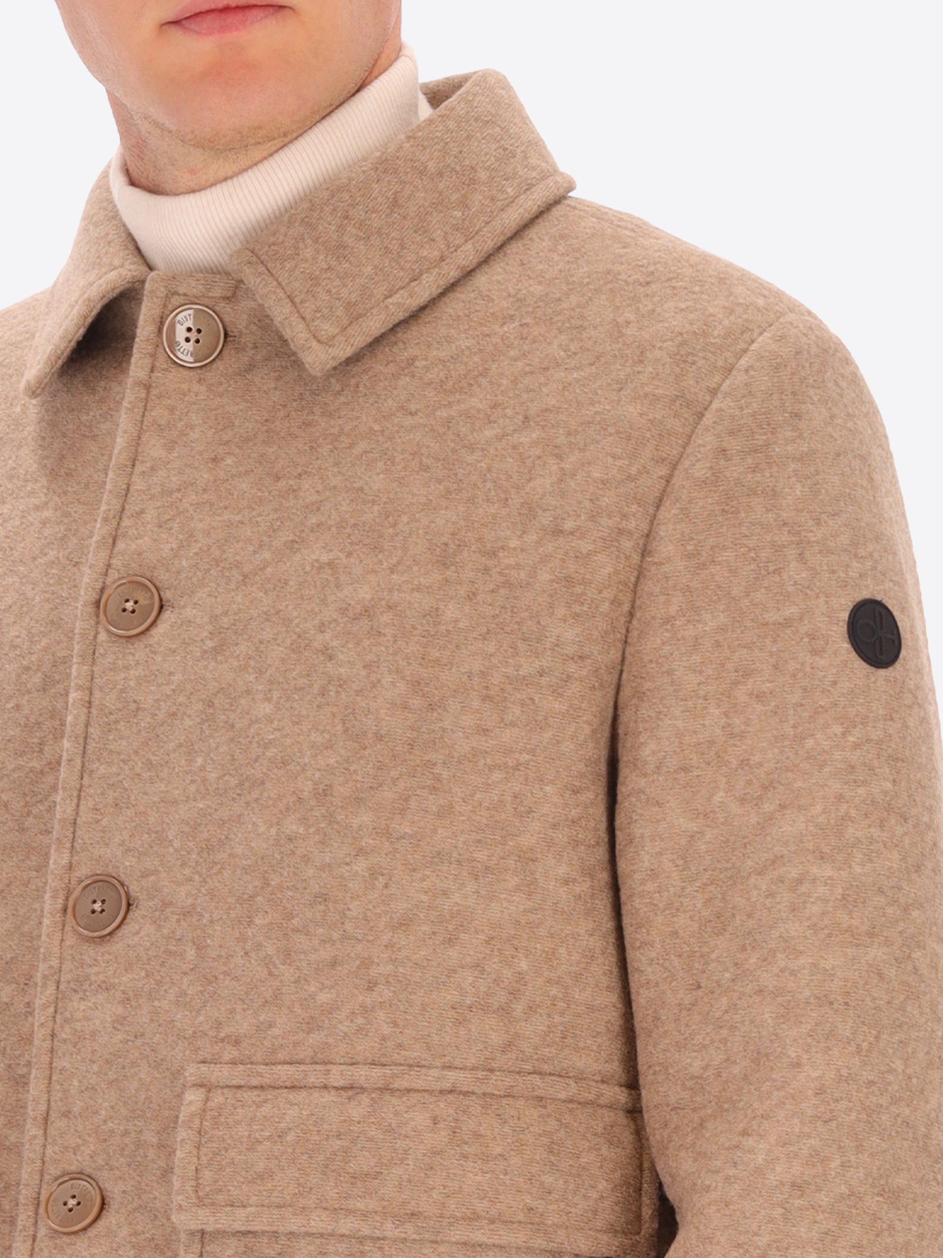 Bonded Boiled Wool Aviator Jacket Carlos