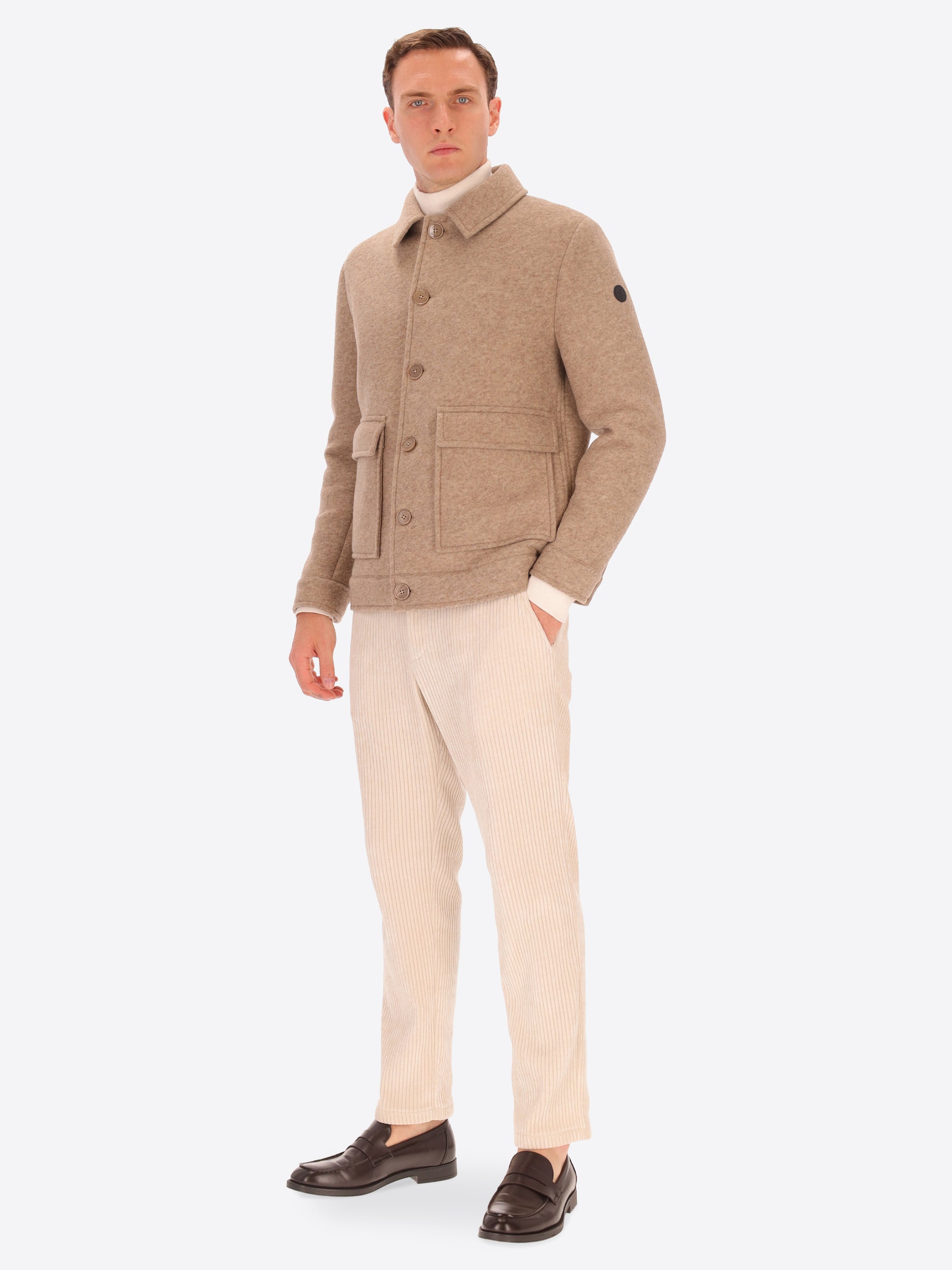 Bonded Boiled Wool Aviator Jacket Carlos