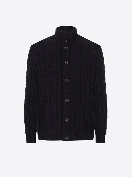 Rand Strickjacke Mit Englischer Rippenstruktur