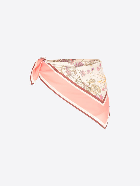 Floral-Print Satin Scarf Lavanda - Woman