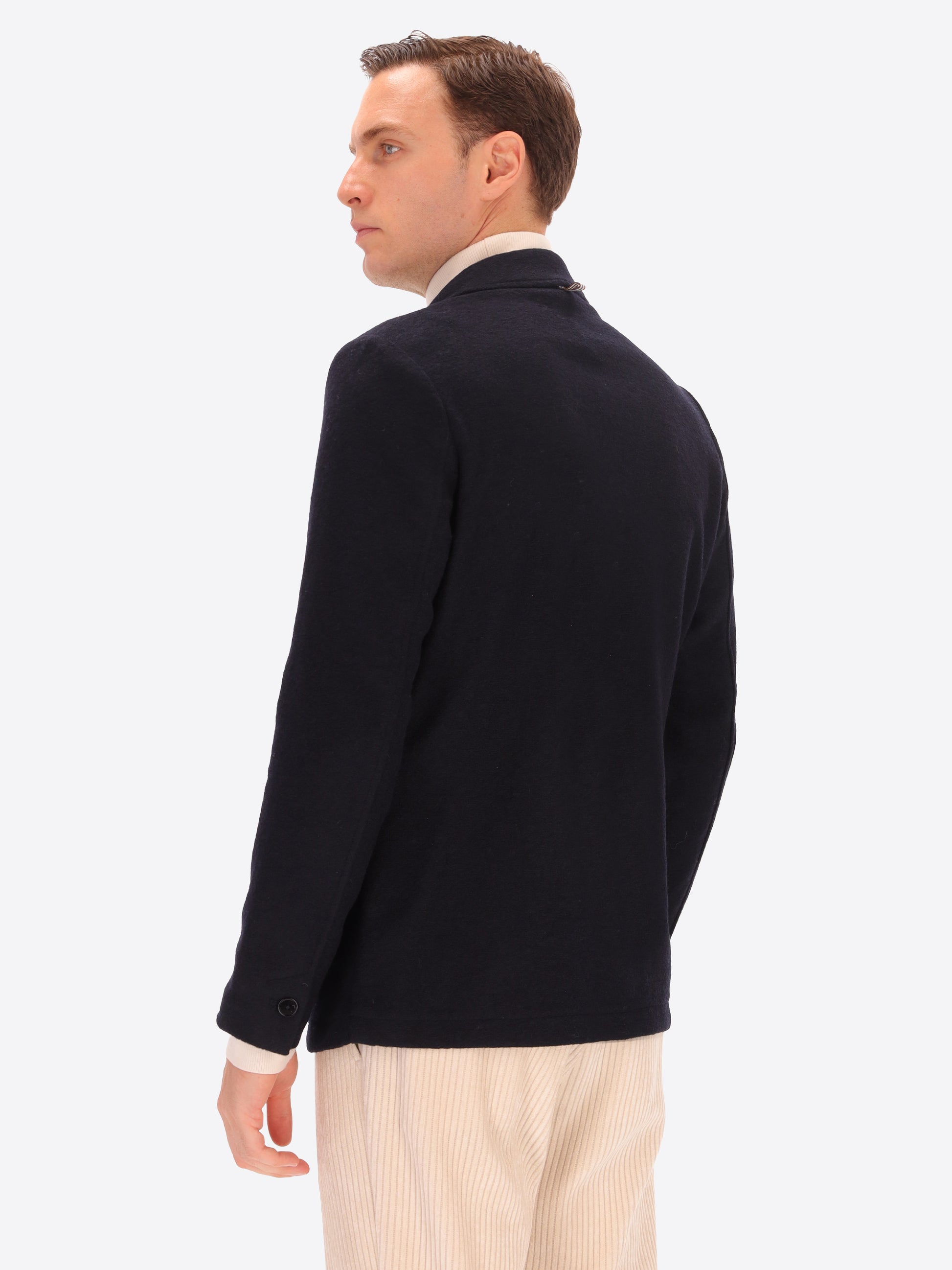 Solid And Melange Wool Blend Jacket Isaia