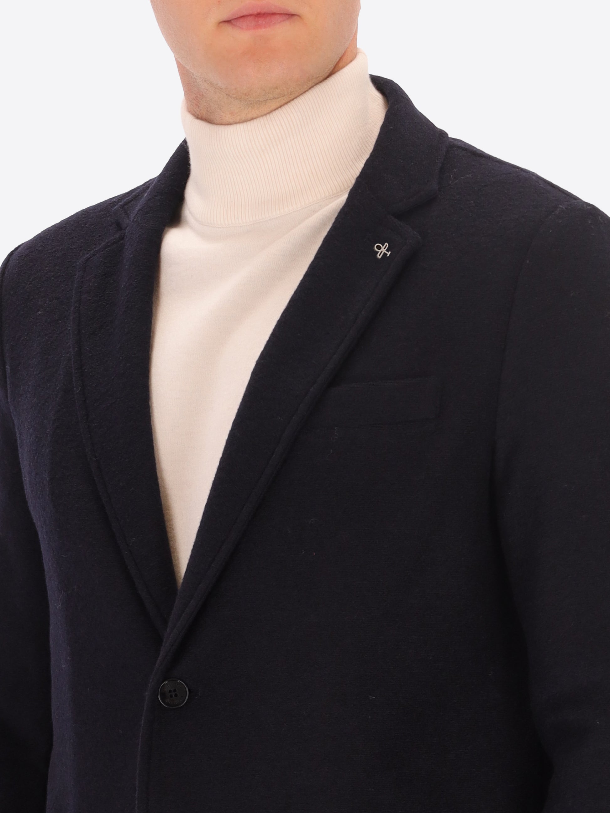 Solid And Melange Wool Blend Jacket Isaia