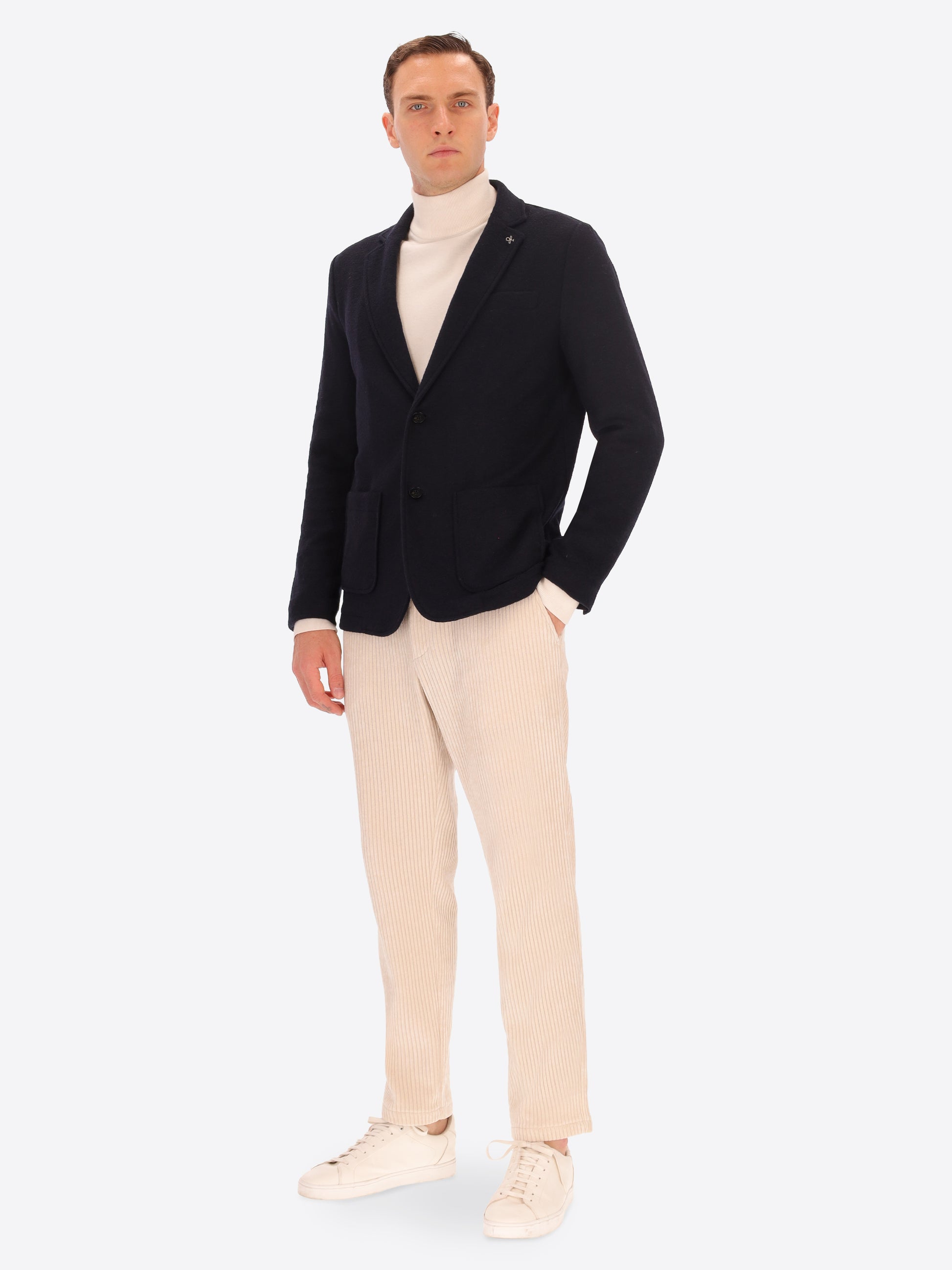 Solid And Melange Wool Blend Jacket Isaia