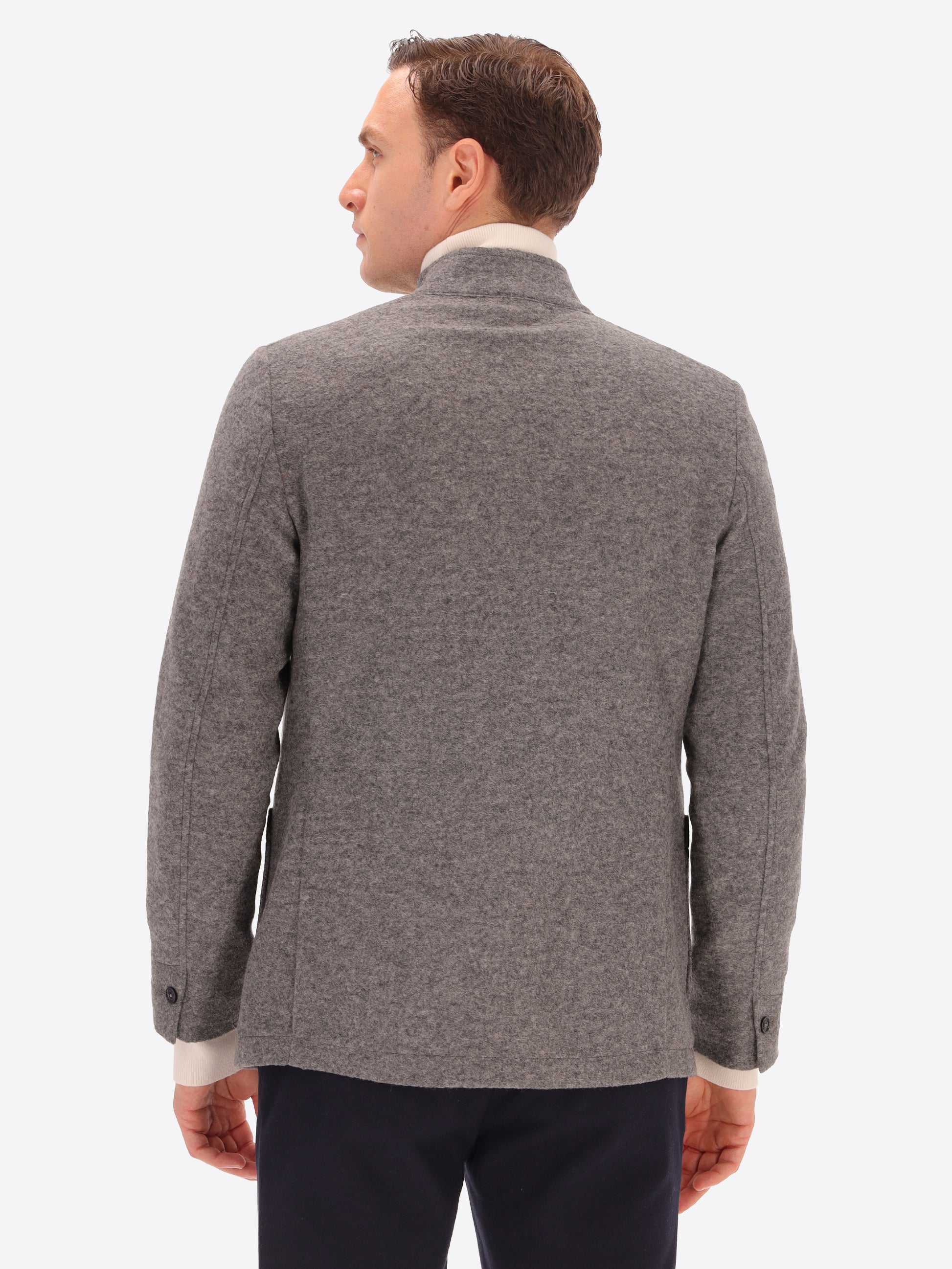 Solid And Melange Wool Blend Coreana Jacket Isaia