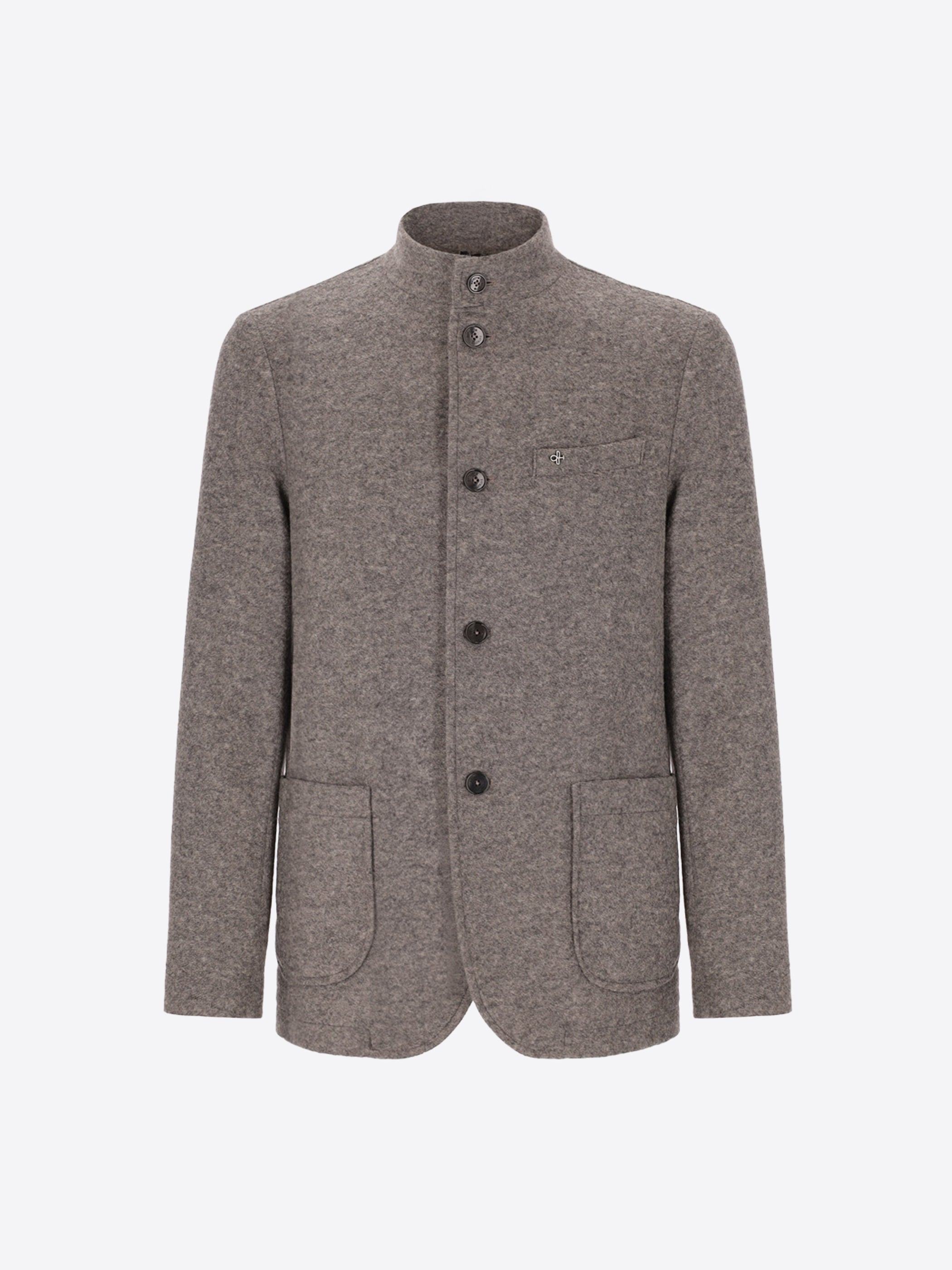 Solid And Melange Wool Blend Coreana Jacket Isaia