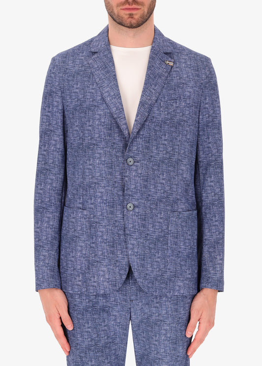 High-Perform12 Liv Jacket Aus Active-Gewebe Mit Leinen-Effekt-Print