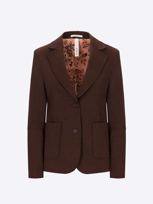 Distretto12 Elleboro Brown Interlock-Knit Regular Jacket - Woman - Product Still Life