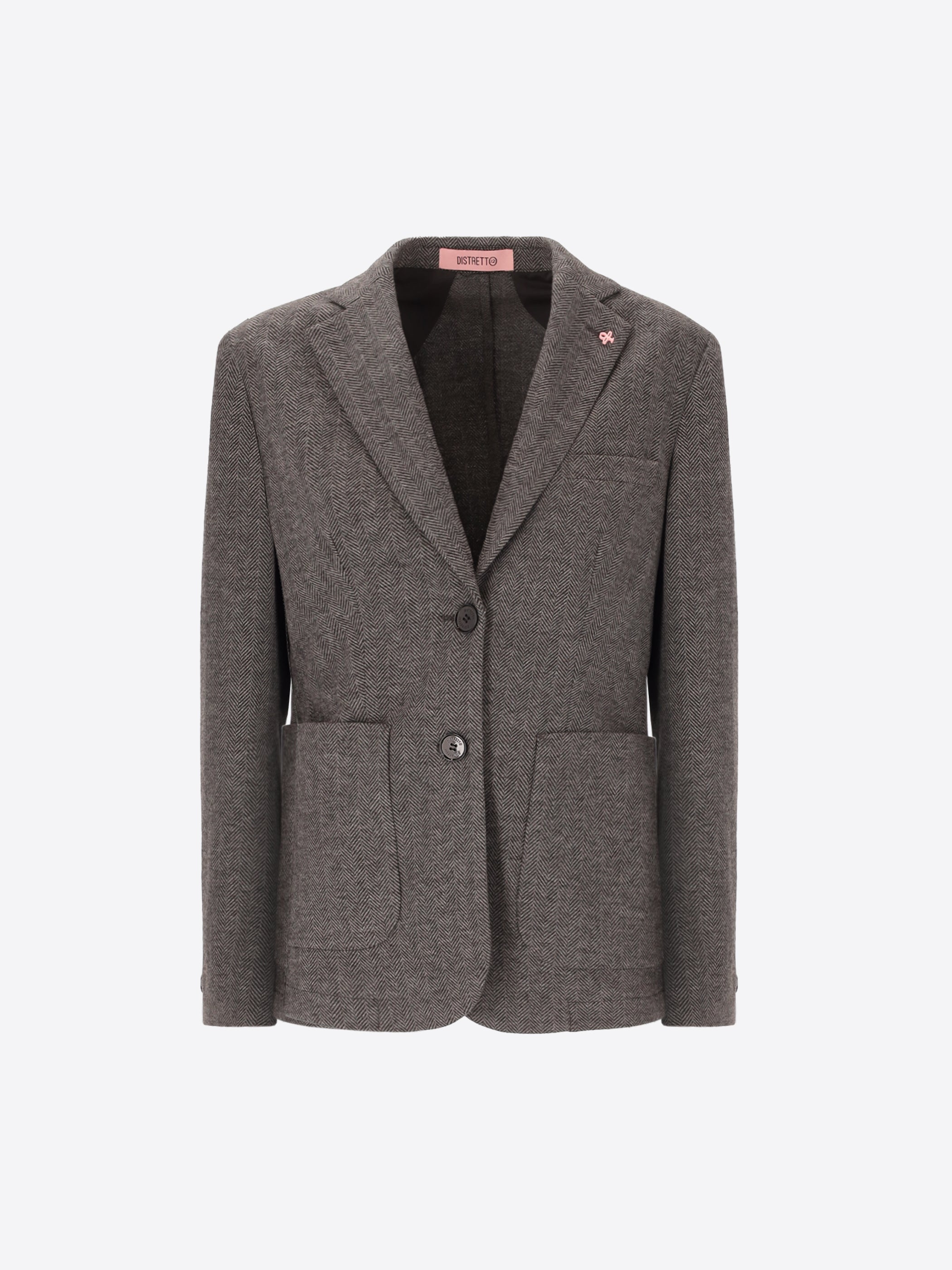 Jacket in Super Comfort Jersey with Resca Pattern Herrin - Woman