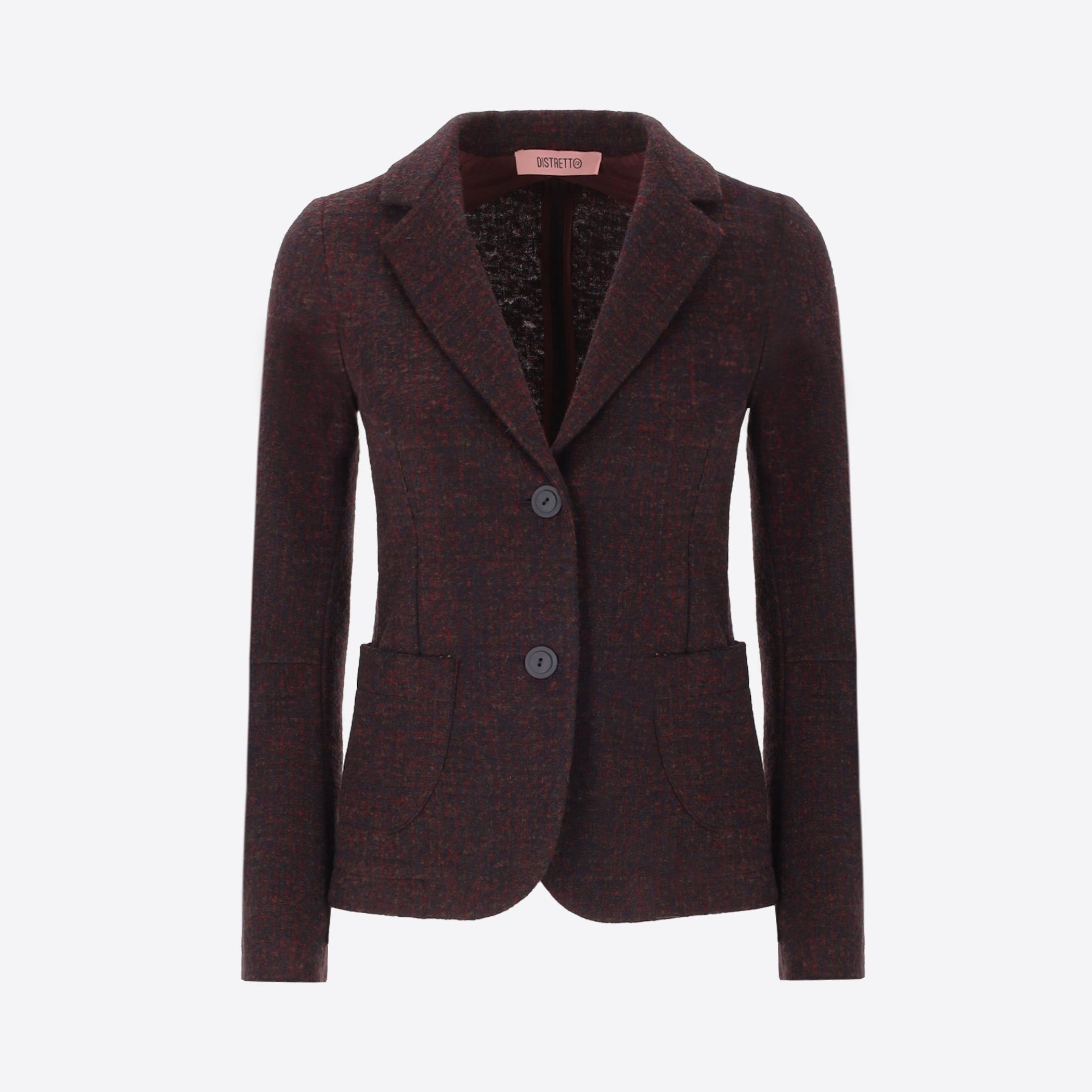 Jacket in Wool Blend with Melange Pattern Bristol - Woman