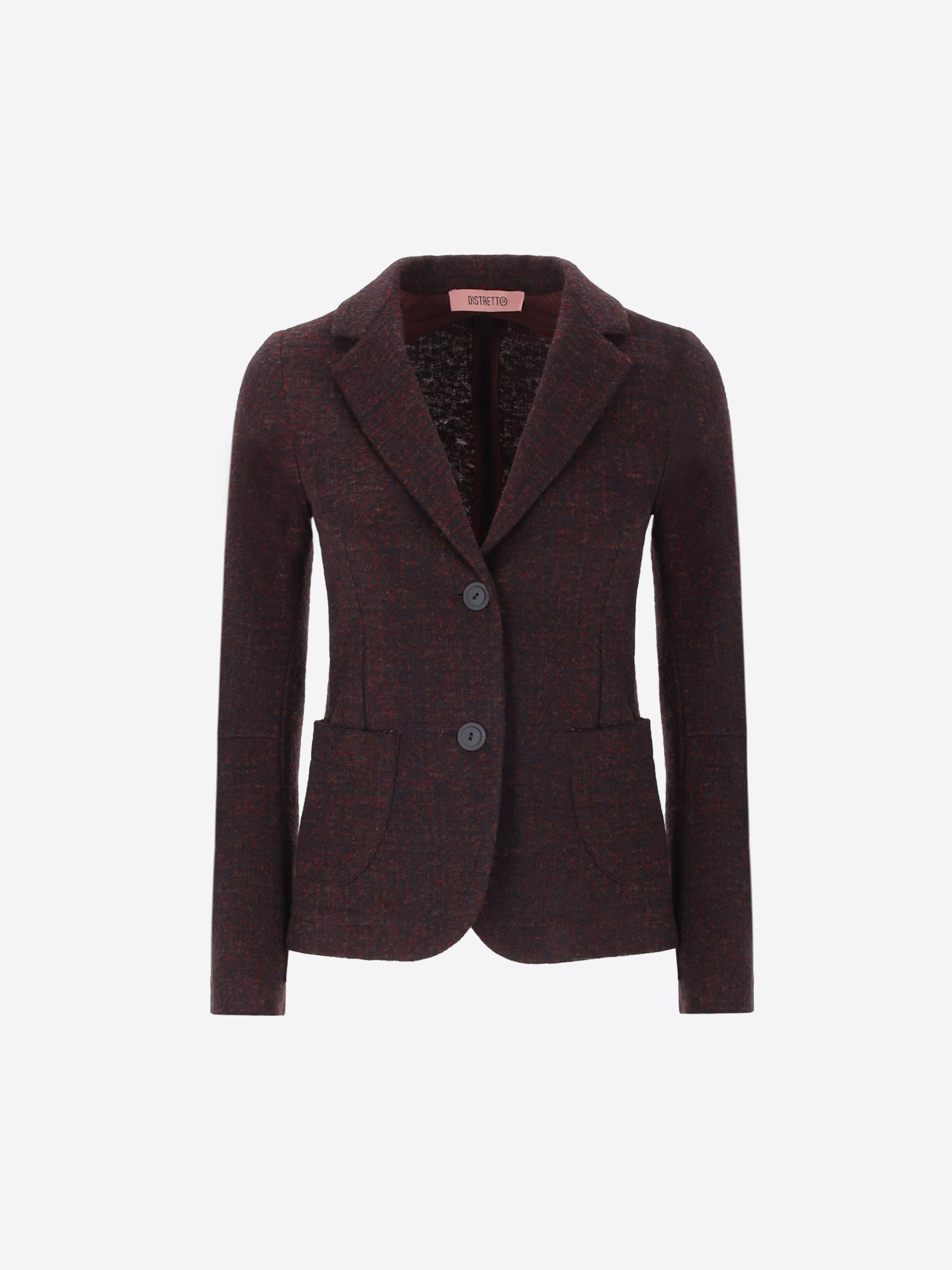 Jacket in Wool Blend with Melange Pattern Bristol - Woman