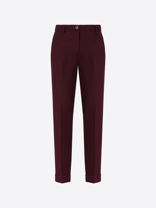 Distretto12 Belmont Wine Poly-Viscose Cigarette Trousers - Woman - Product Still Life