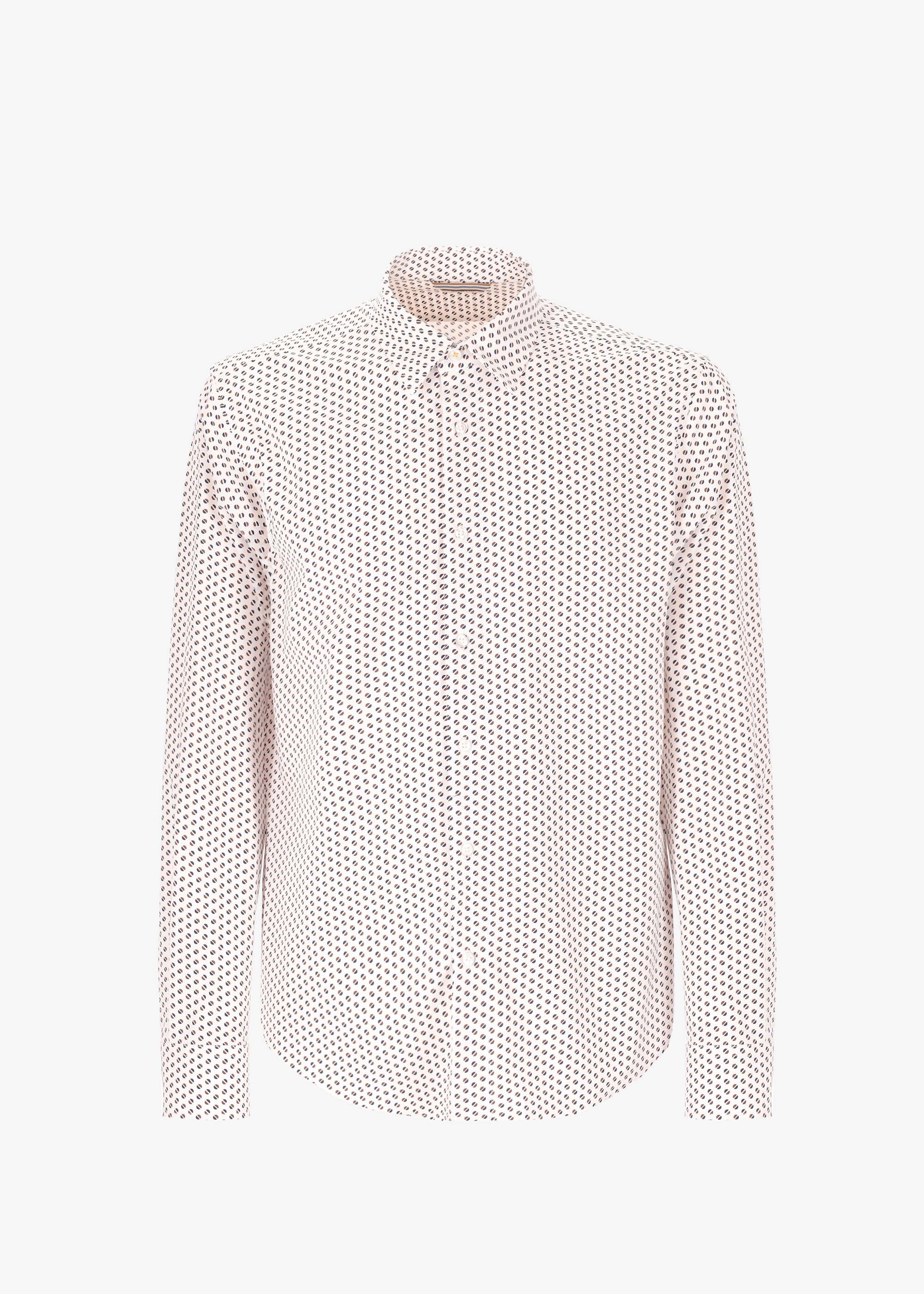 Stretch Jersey Polka Dot Print Shirt Signa