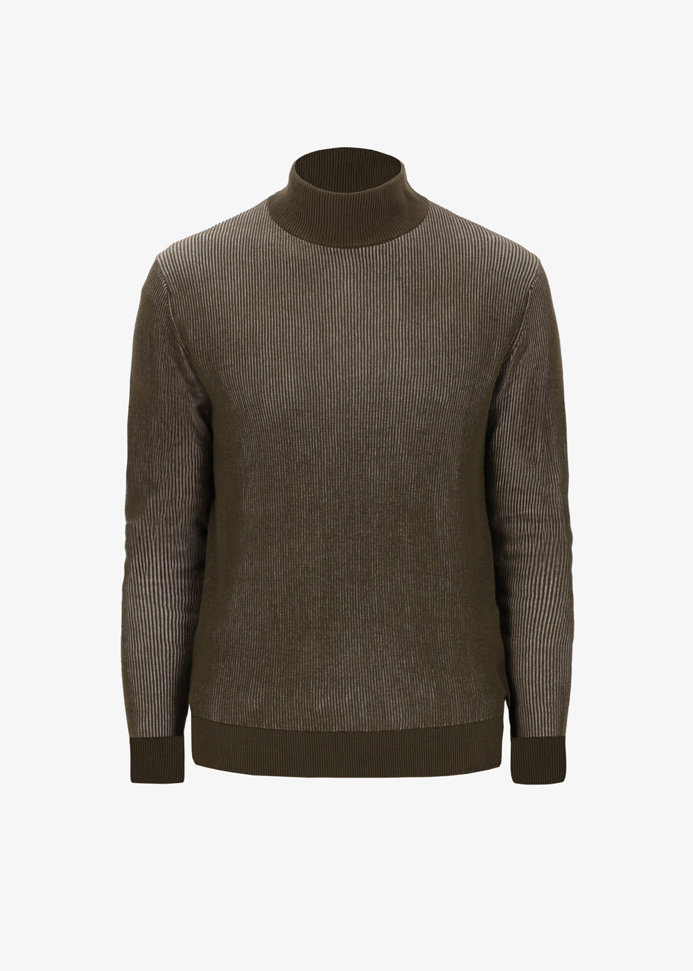 Maglia Ribs Collo Alto a Piccole Coste Bicolor