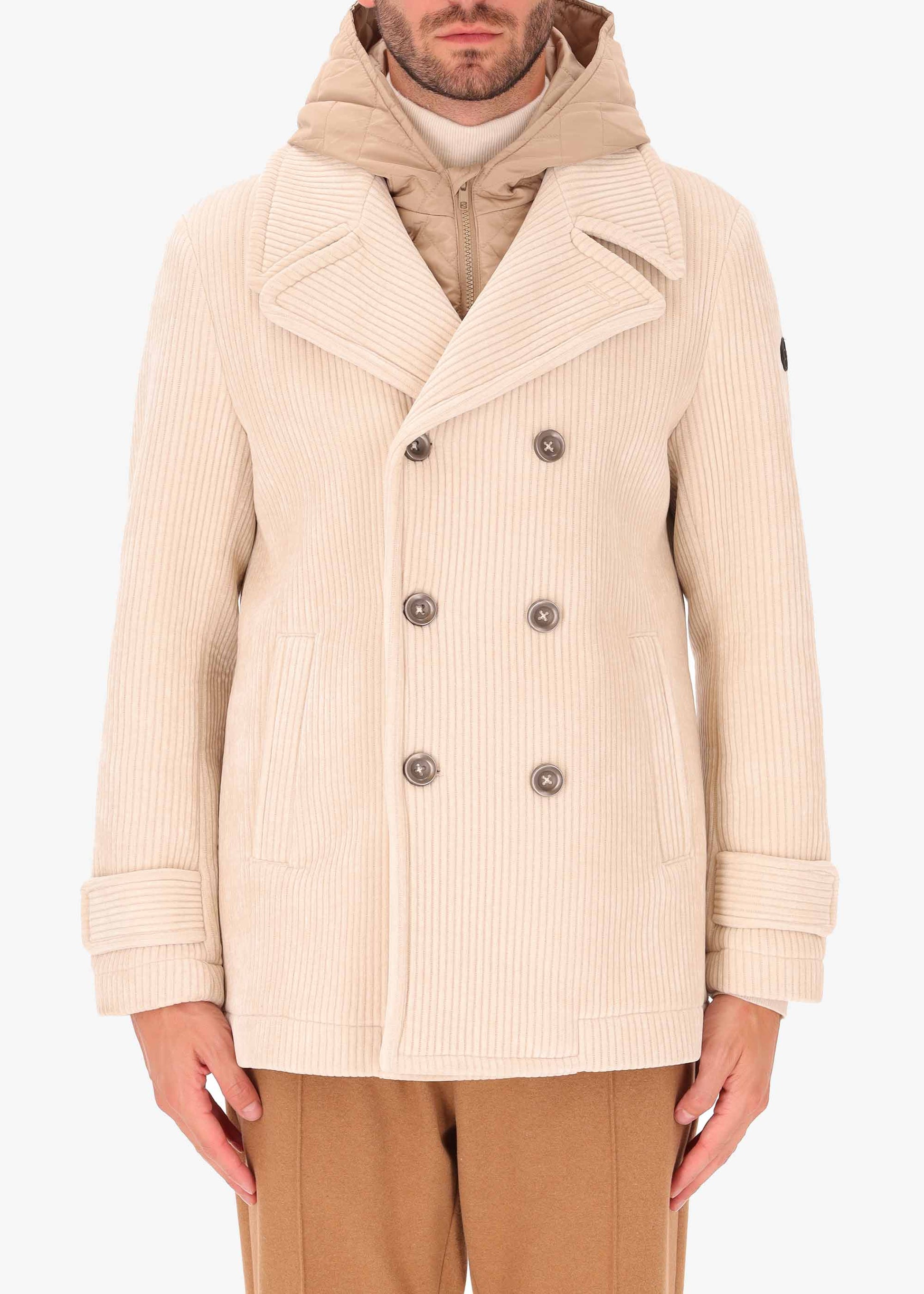 Velvet Chenille Double Breasted Peacoat Alba