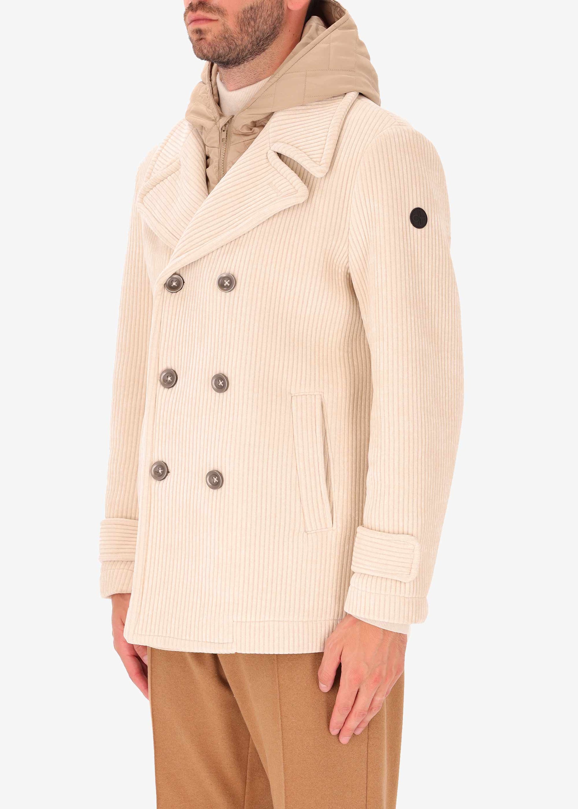 Velvet Chenille Double Breasted Peacoat Alba