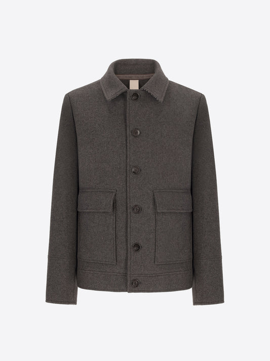 Distretto12 Miró Medium Grey Wool-Blend Aviator Jacket - Product Still Life